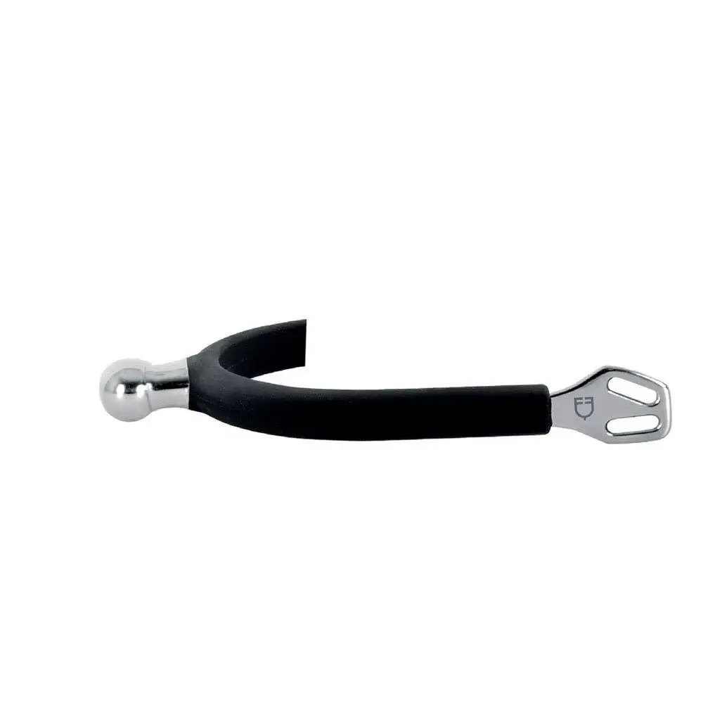 Éperon d'équitation en acier inoxydable et caoutchouc avec boule de coq Equestro SR00606