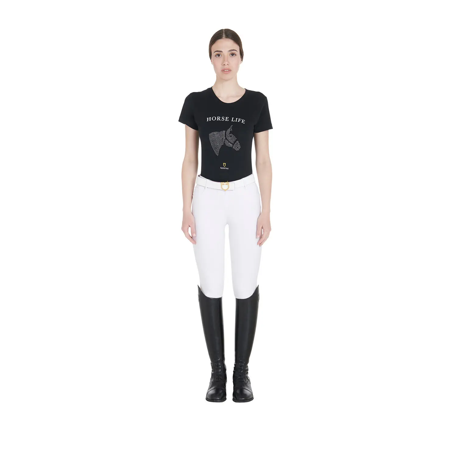 Meilleurs prix pour T-shirt à motif cheval strass femme Equestro