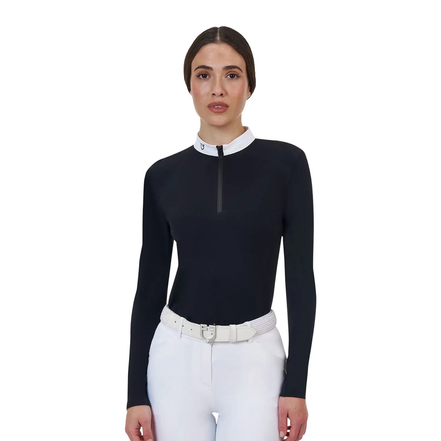 Comparer les prix de Polo de concours à manches longues femme Equestro Ridertechnology