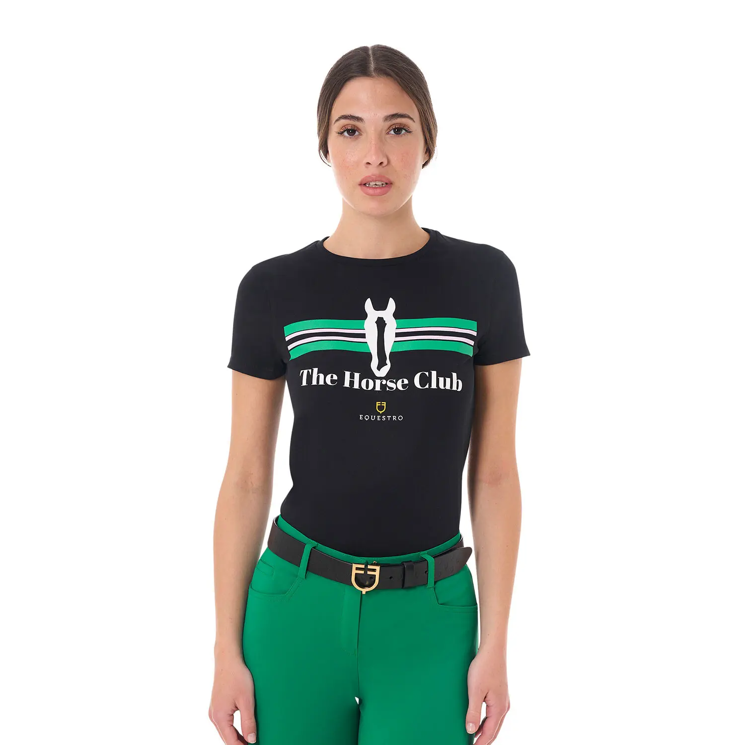 Meilleurs prix pour T-shirt en coton femme Equestro stripe