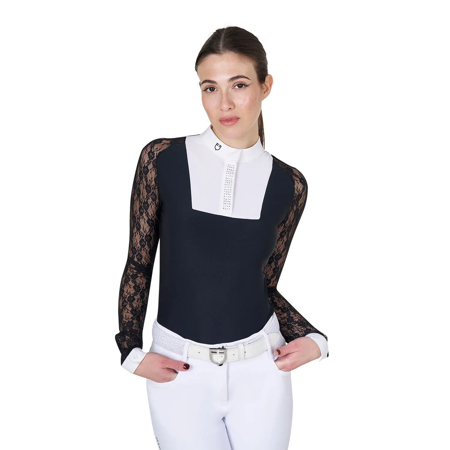 Meilleurs prix pour Polo de Compétition femme Equestro Black Label