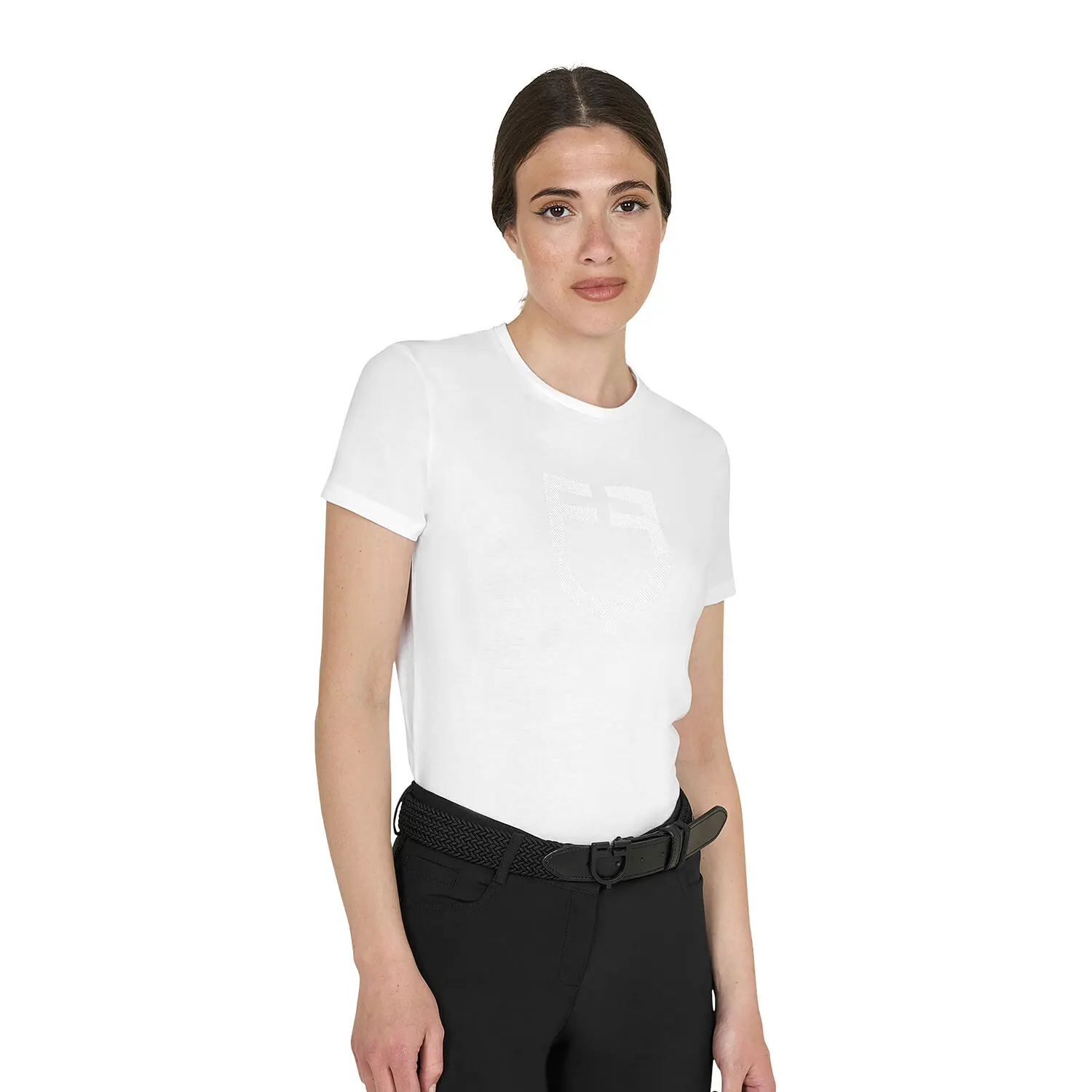 Comparer les prix de T-shirt en coton avec logo femme Equestro
