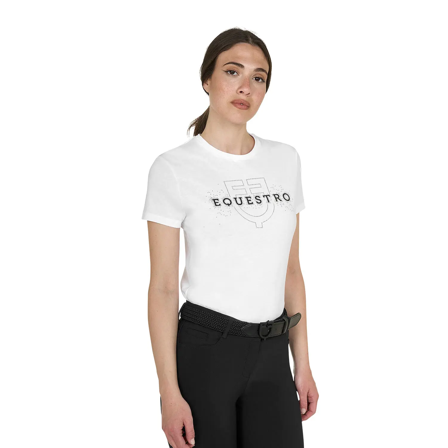 T-shirt élégant en coton avec logo femme Equestro