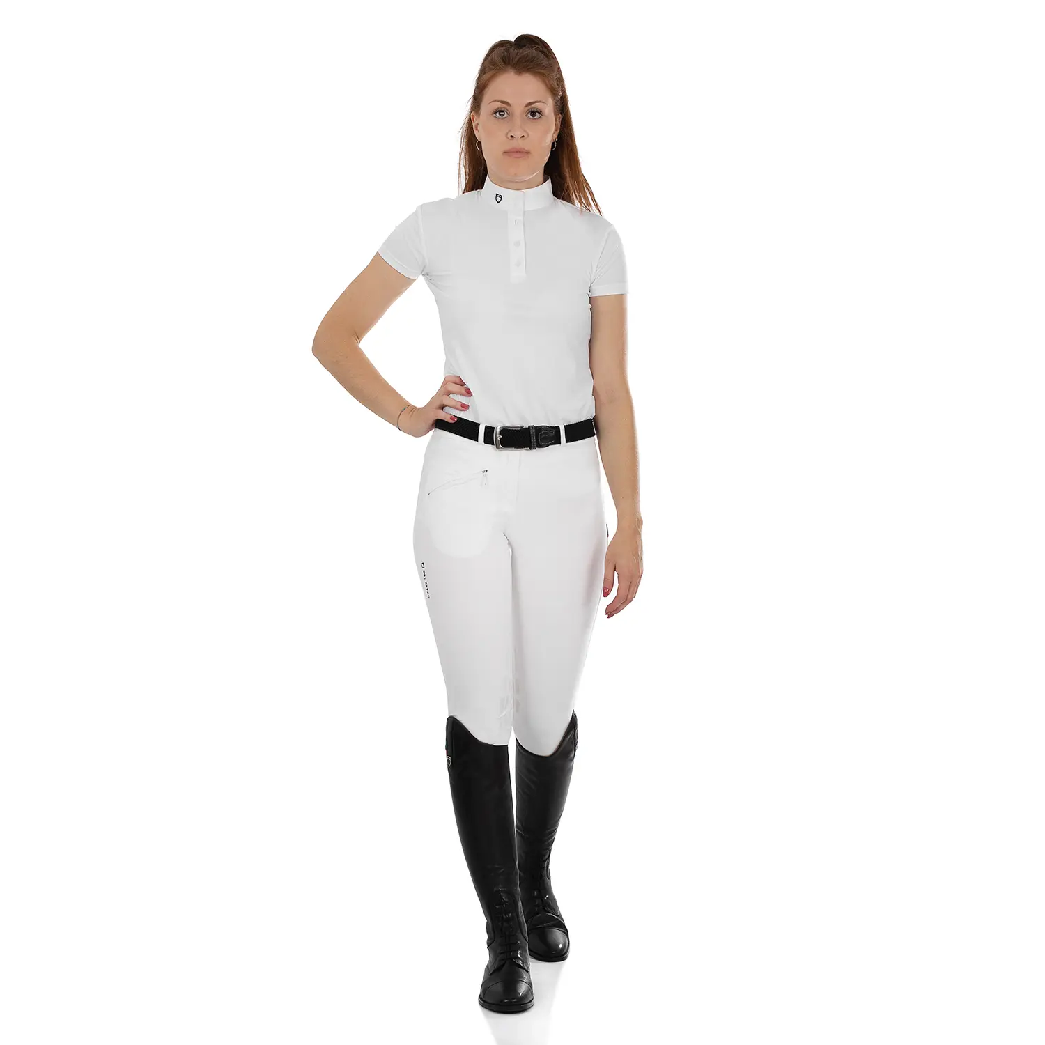 Comparer les prix de Pantalon équitation de concours mid grip femme Equestro Selene Gel