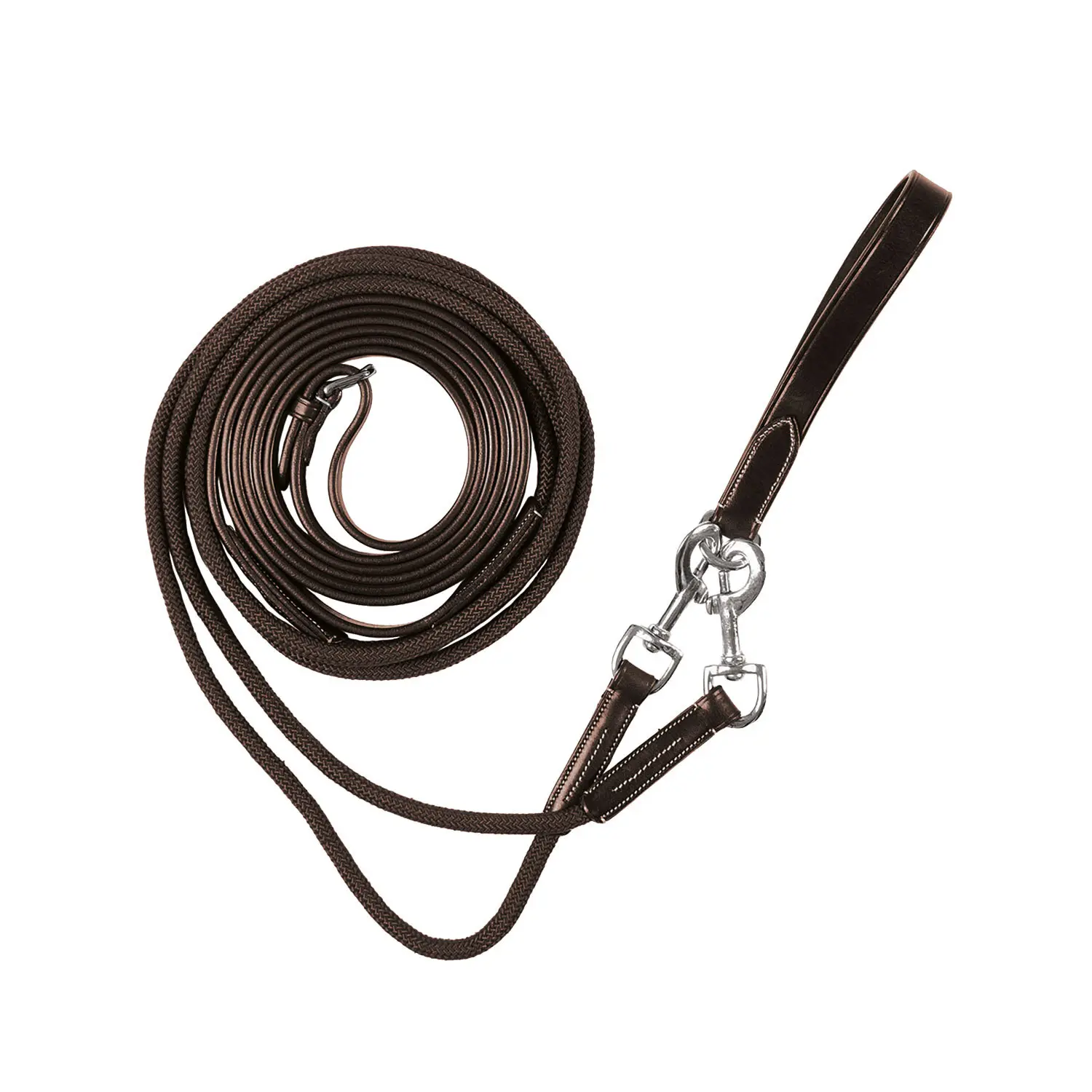 Equestro Marron Nylon Pulling Reins For Horses