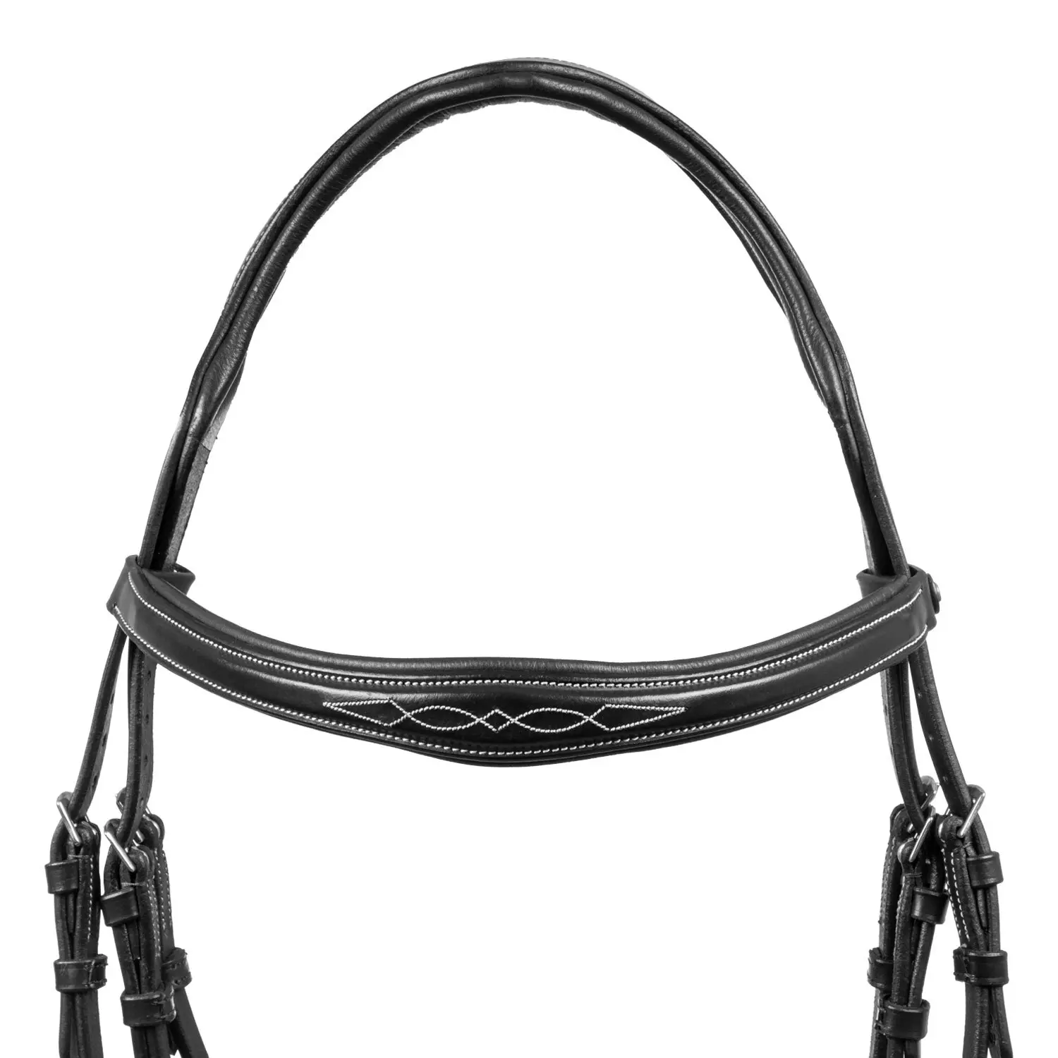 Bride Simple Anatomique En Cuir Noir - Rênes Plates Assorties - Aledosaddlery - Neuve