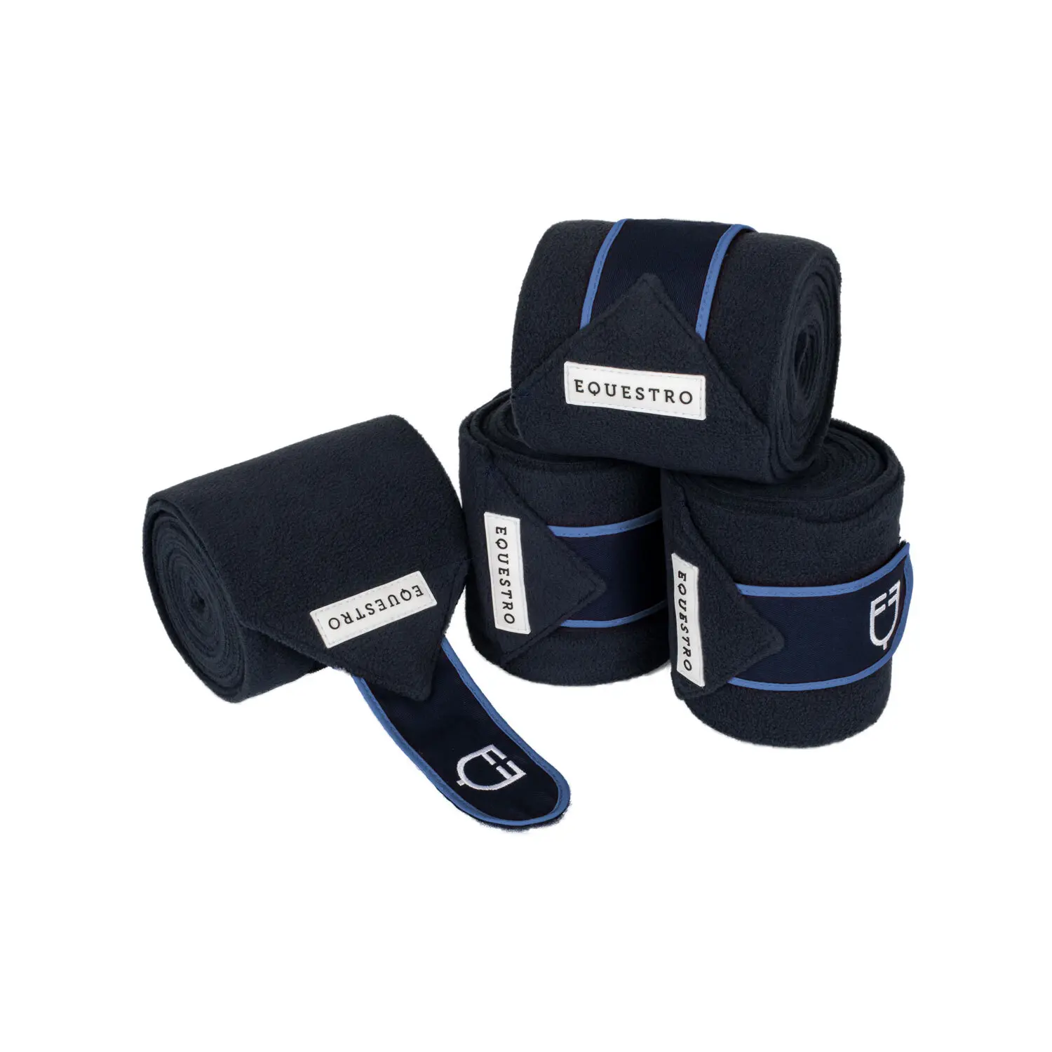 Equestro Bleu Polo Wraps For Horses With Velcro Fastening (X4)