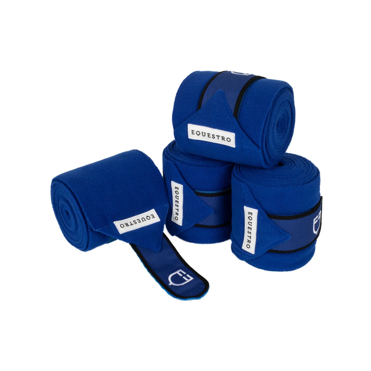 Equestro Bleu Polo Wraps For Horses With Velcro Fastening (X4)