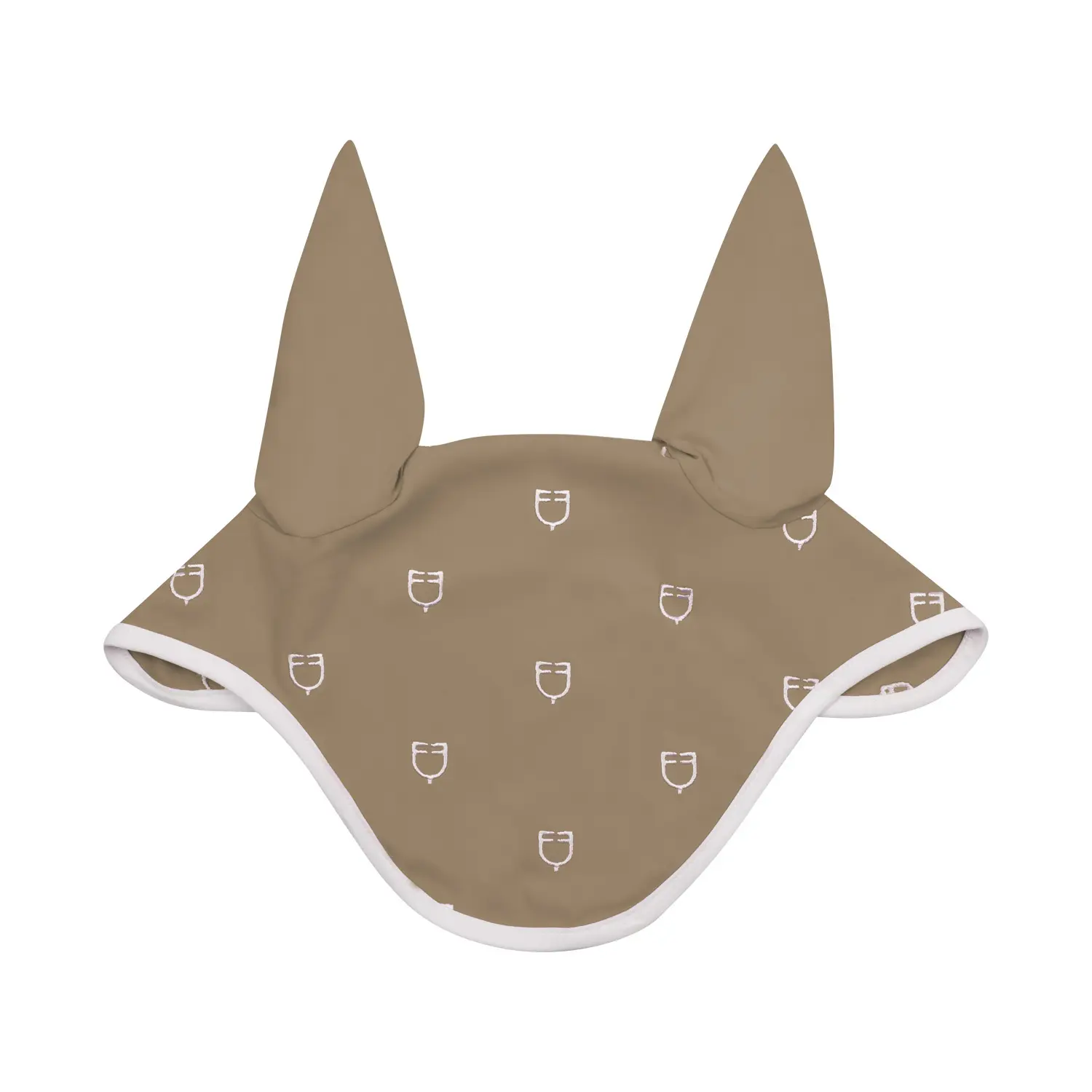 Equestro Marron Fly Mask For Horse In White Line Edition Technique