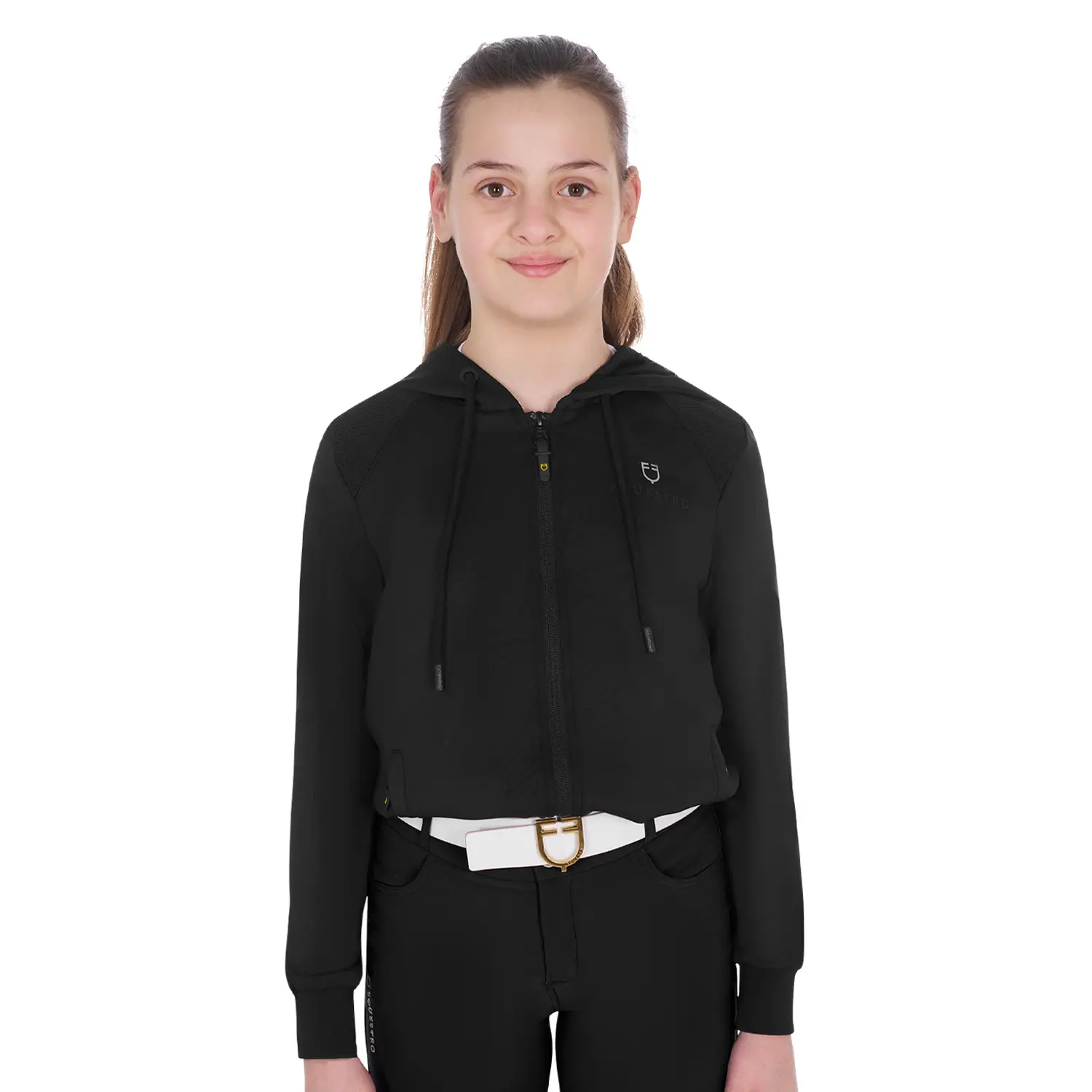 Meilleurs prix pour Sweatshirt à capuche court fille Equestro Scuba