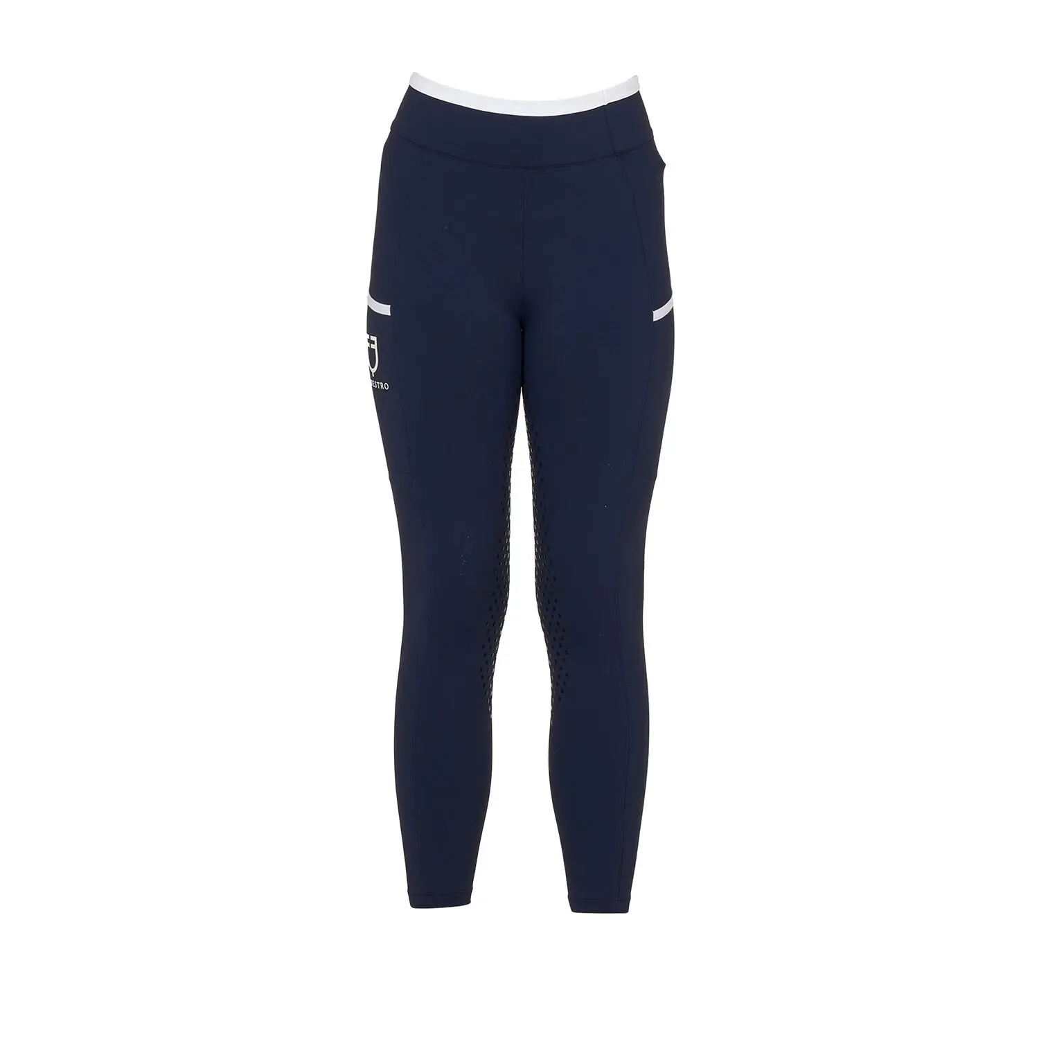 Legging équitation full grip avec décoration perforée fille Equestro
