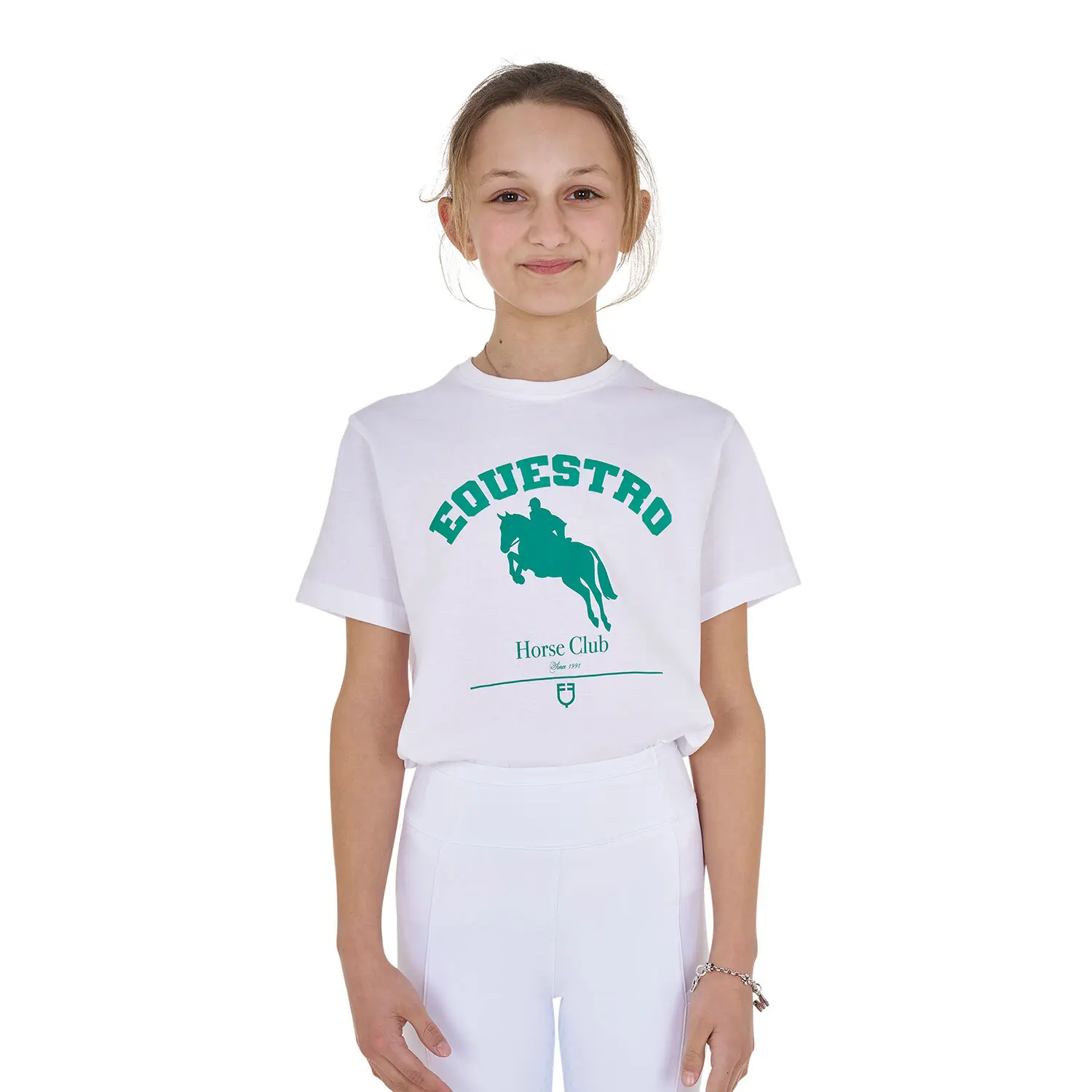 Meilleurs prix pour T-shirt coton fille Equestro Jumping Horse Club