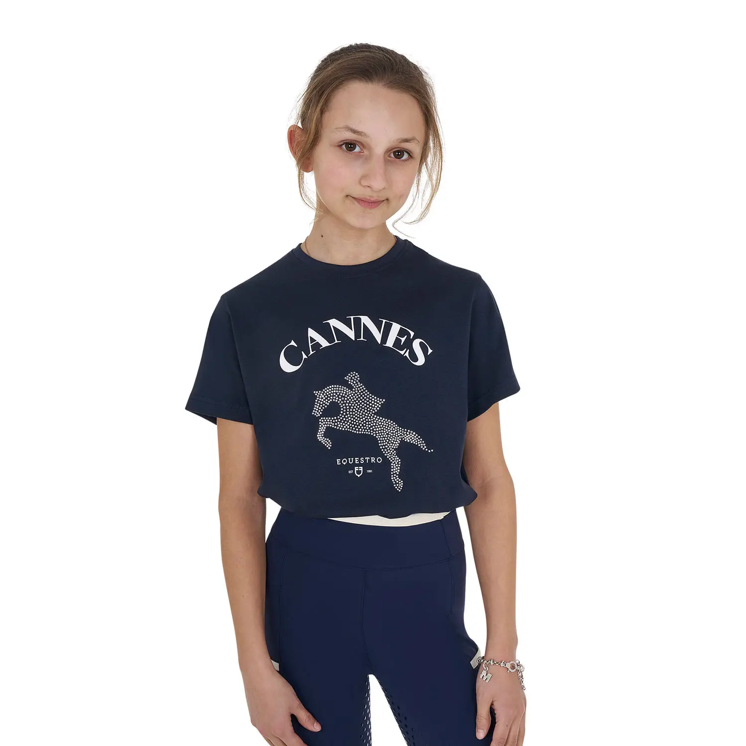 Comparer les prix de T-shirt coton fille Equestro Cannes