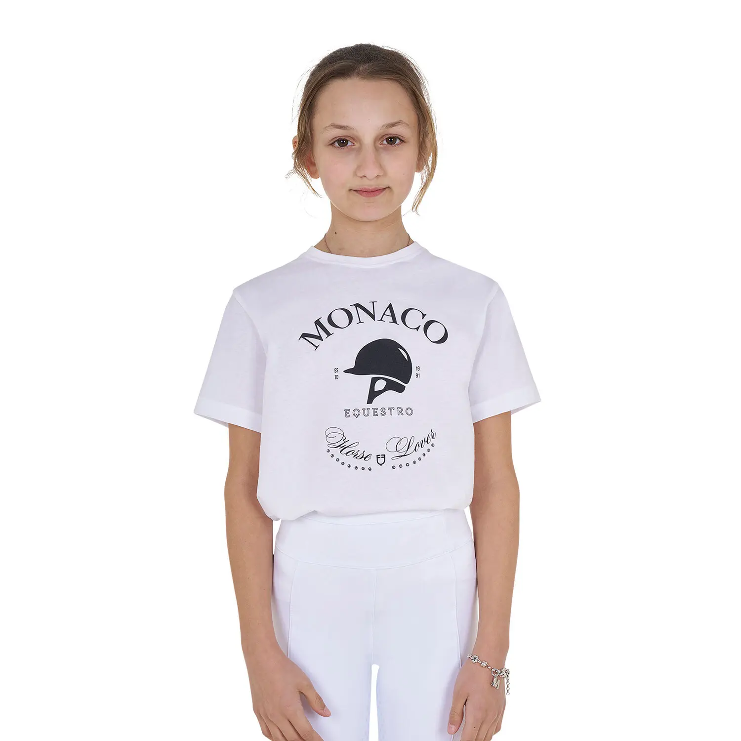 Comparer les prix de T-shirt coton fille Equestro Monaco