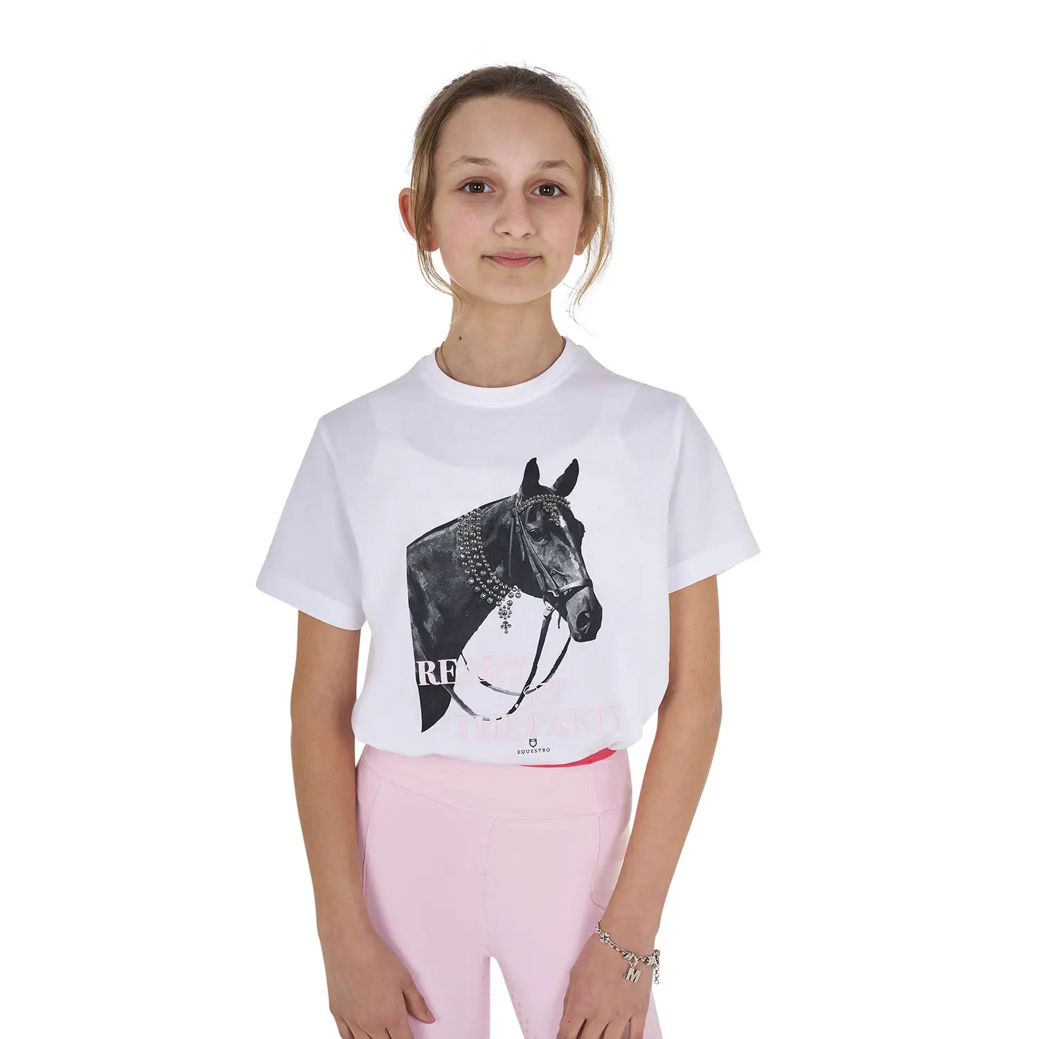 T-shirt coton fille Equestro Ready To The Party