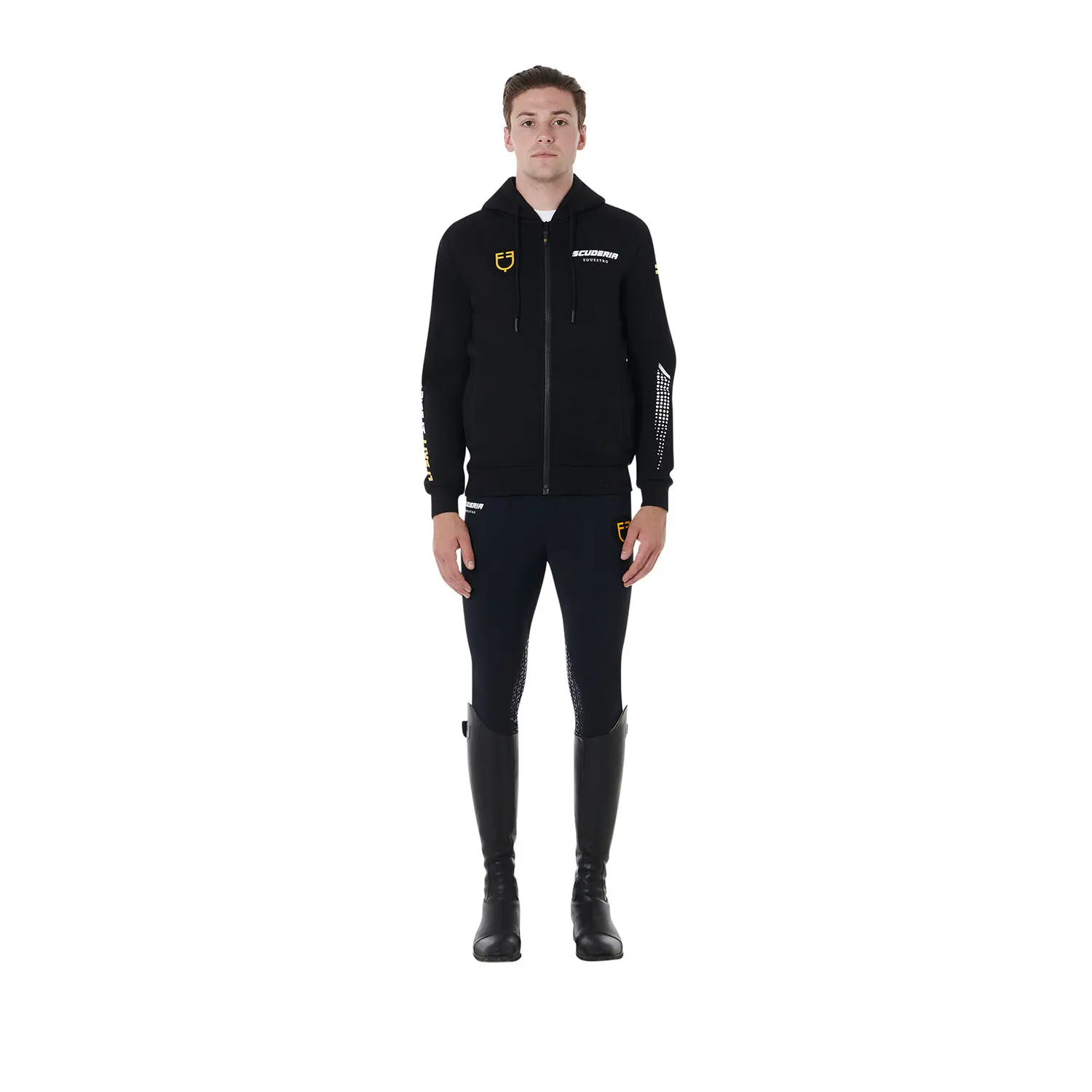Meilleurs prix pour Sweatshirt équitation à capuche Full zip Equestro Scuderia