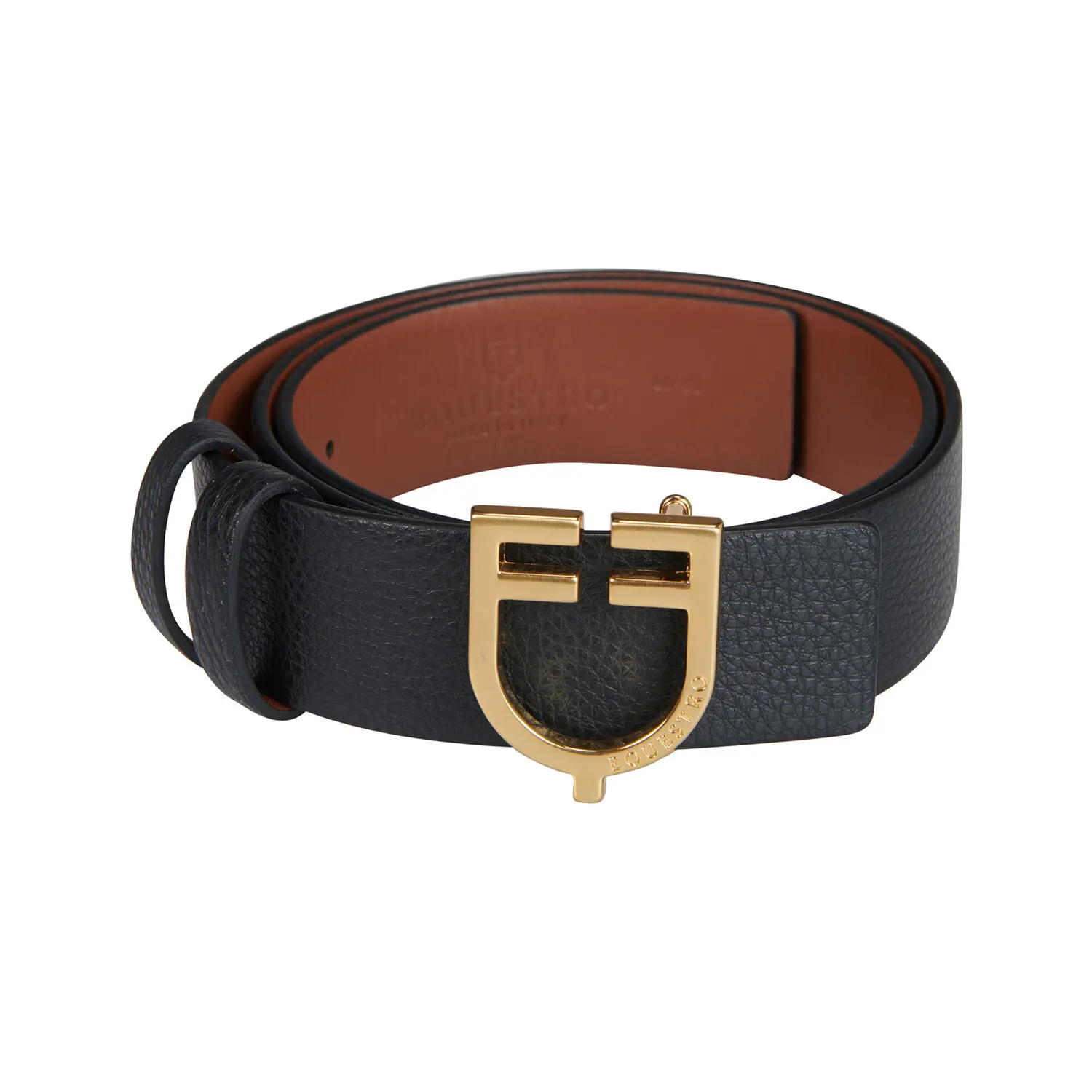 Meilleurs prix pour Ceinture lisse double face en cuir femme Equestro