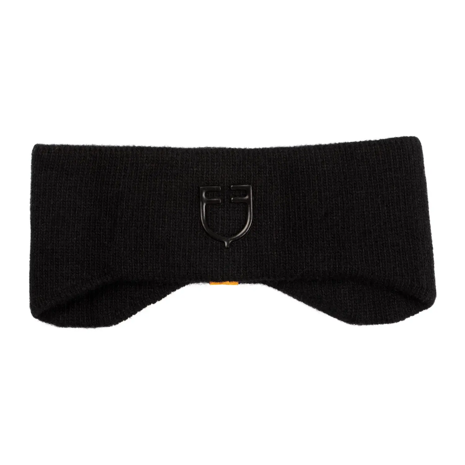Equestro Unisex Noir Ribbed Noise-Cancelling Headband With Logo