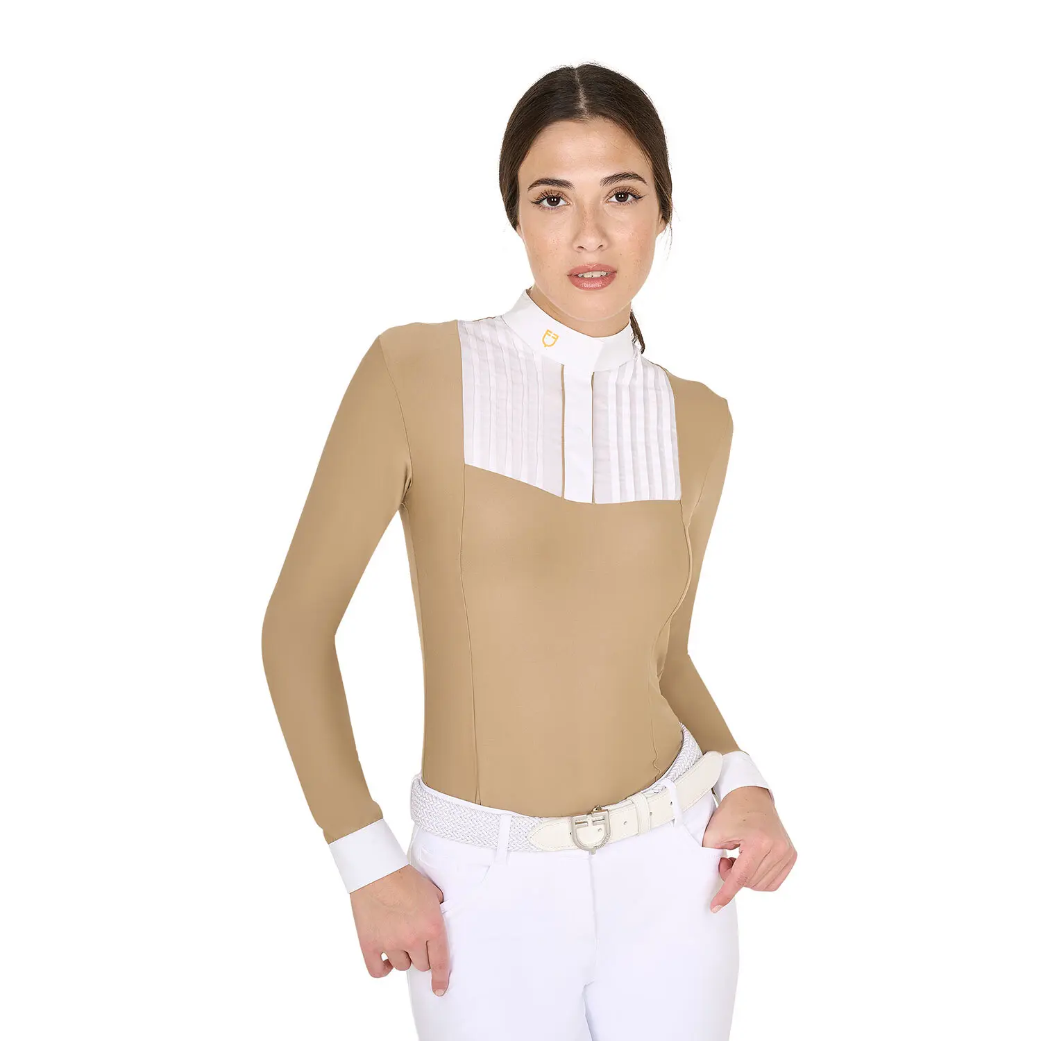 Meilleurs prix pour Polo de concours manches longues en coton plissé femme Equestro