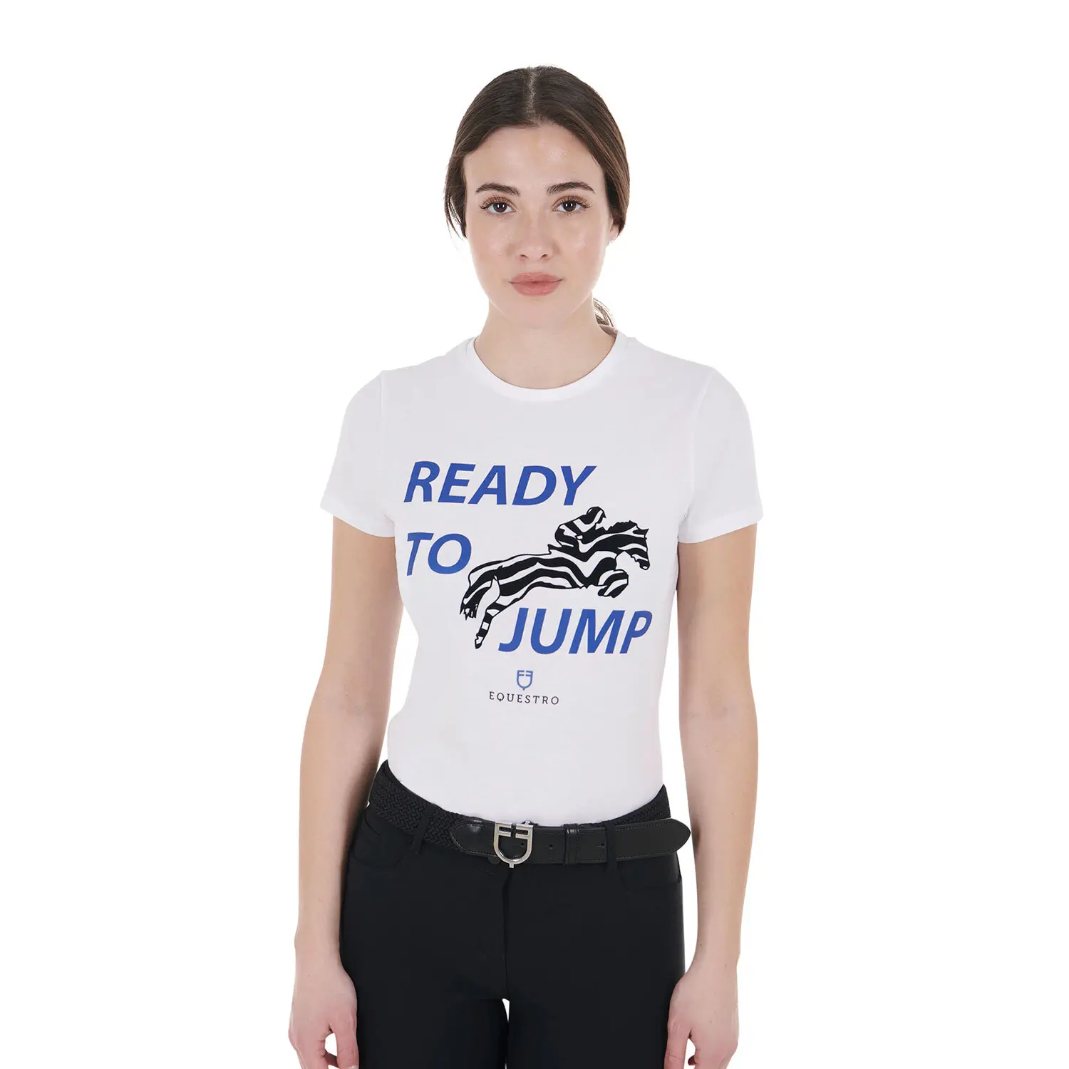 Comparer les prix de T-shirt coton femme Equestro Ready To Jump