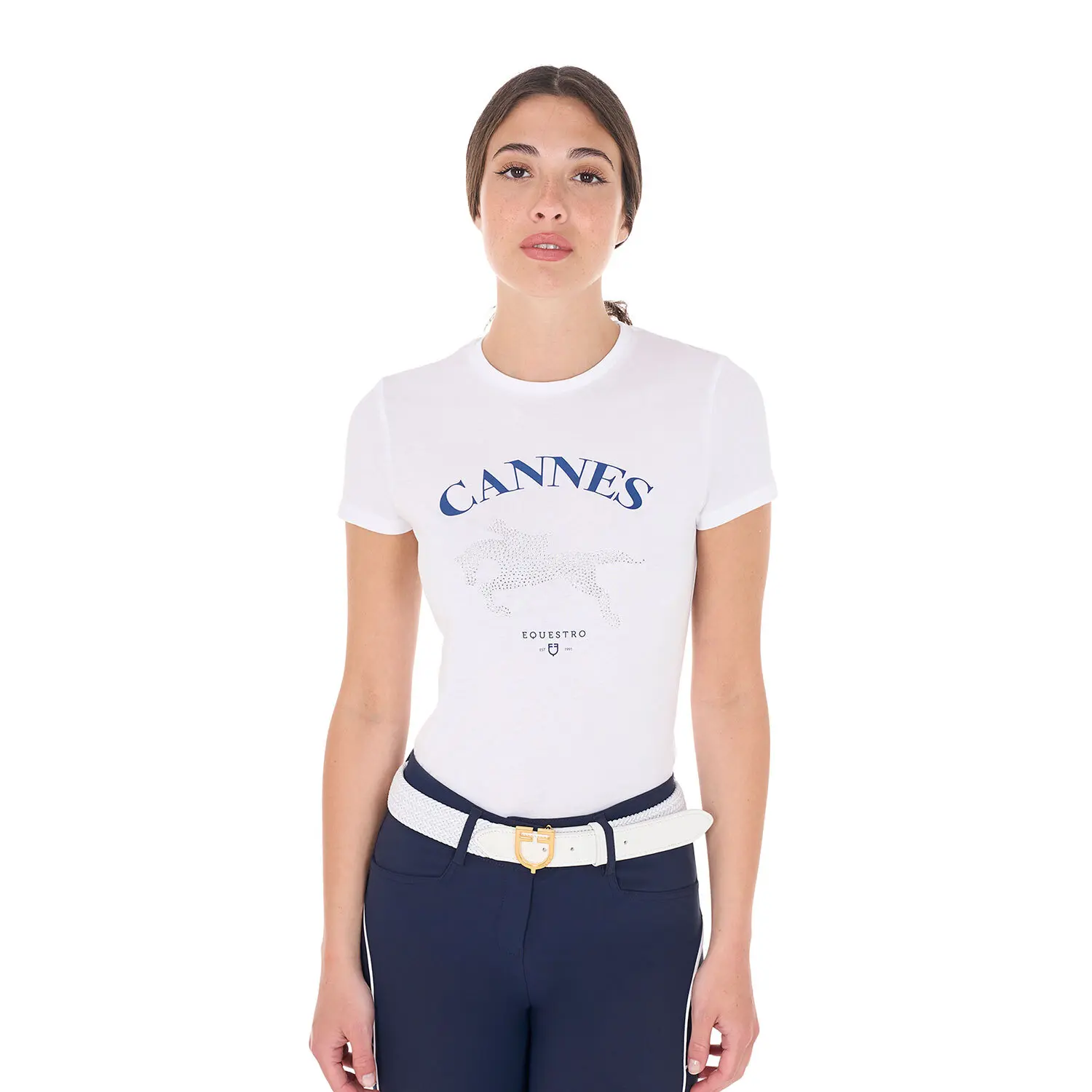 T-shirt coton femme Equestro Cannes
