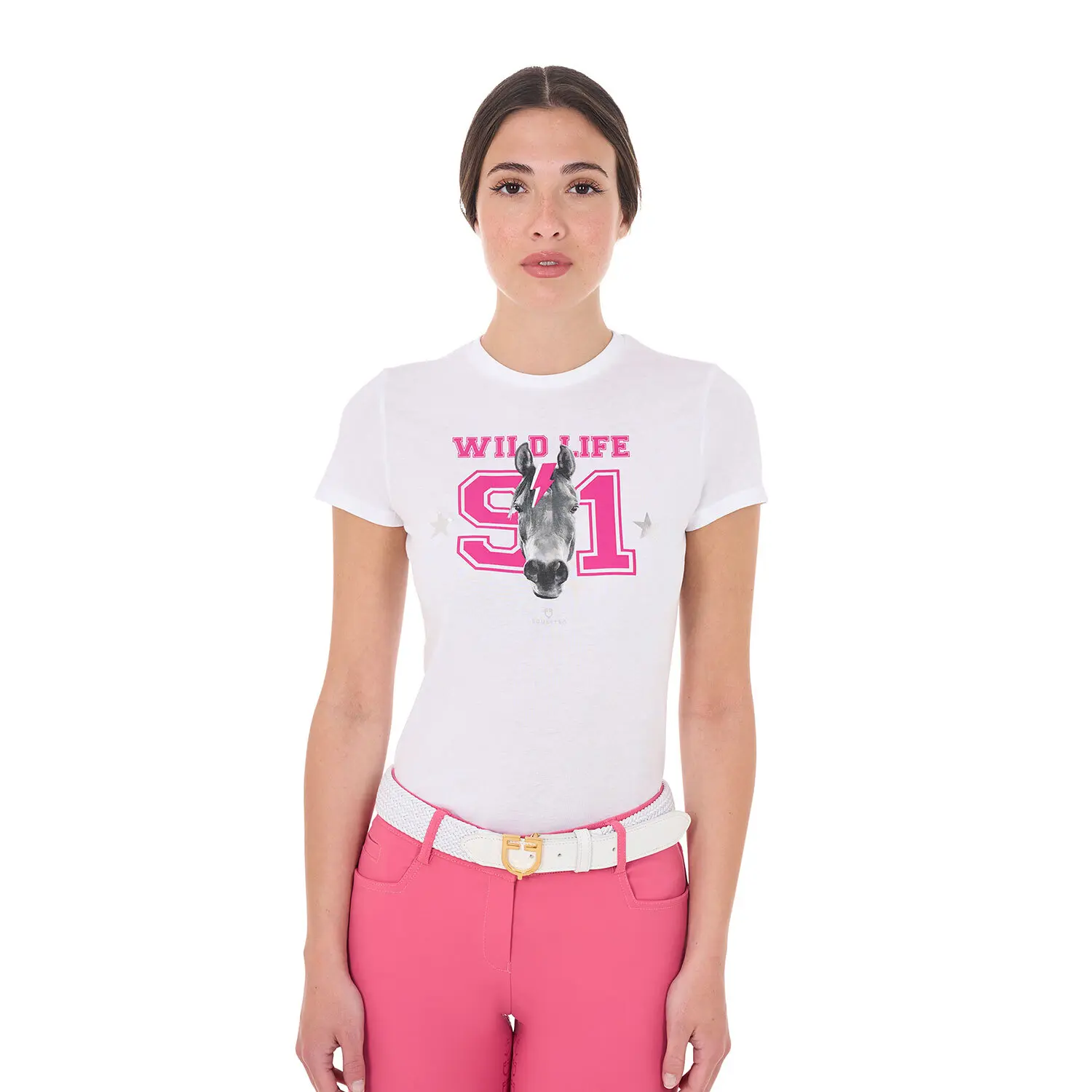 T-shirt coton femme Equestro Wild Life