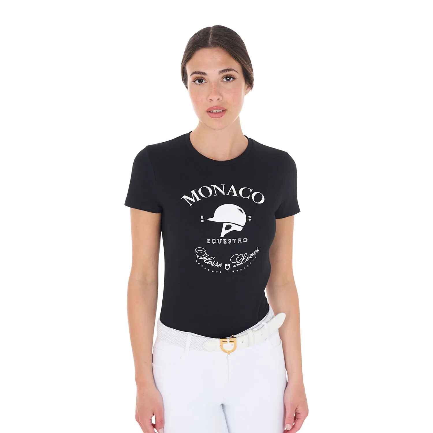 Meilleurs prix pour T-shirt coton femme Equestro Monaco