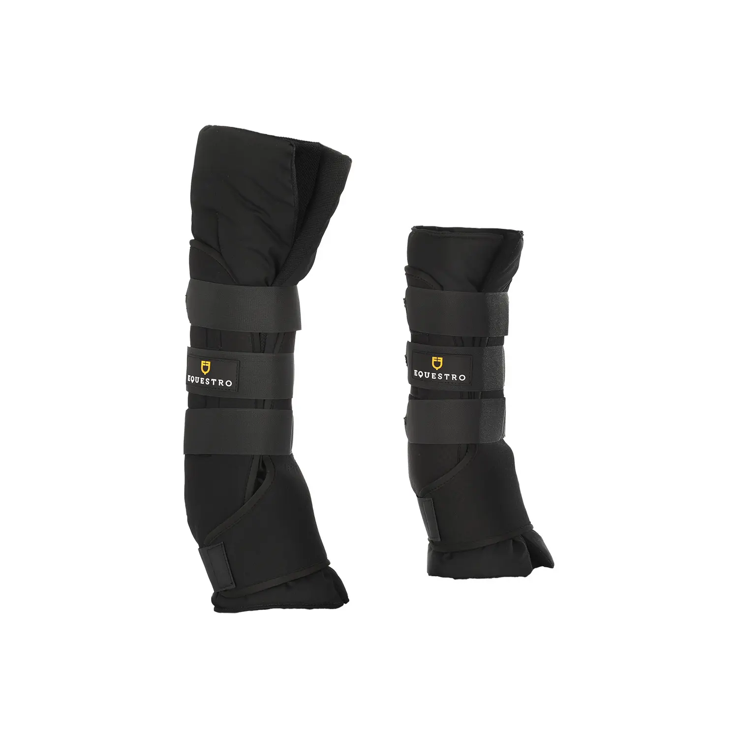 Equestro Noir Padded Transport Wraps For Horses With Velcro Fastening (X4)