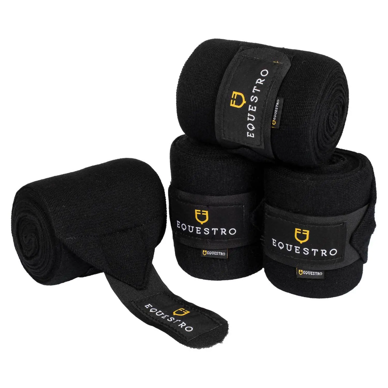 Equestro Noir Wool Wraps For Horses (X4)