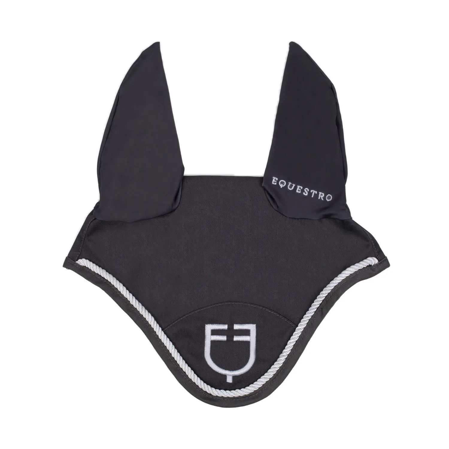 Equestro Gris Fly Mask For Horse With Drawstring
