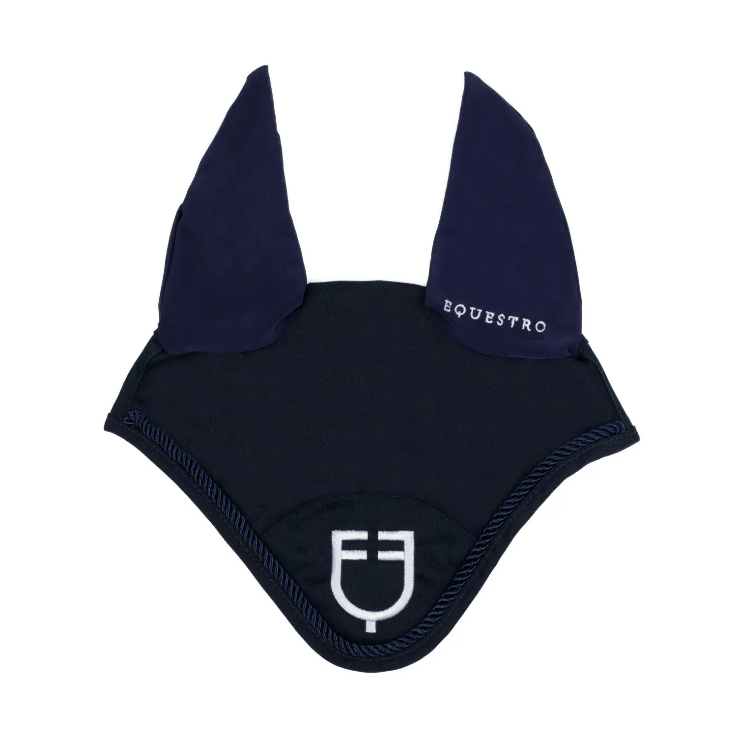 Equestro Bleu Fly Mask For Horse With Drawstring