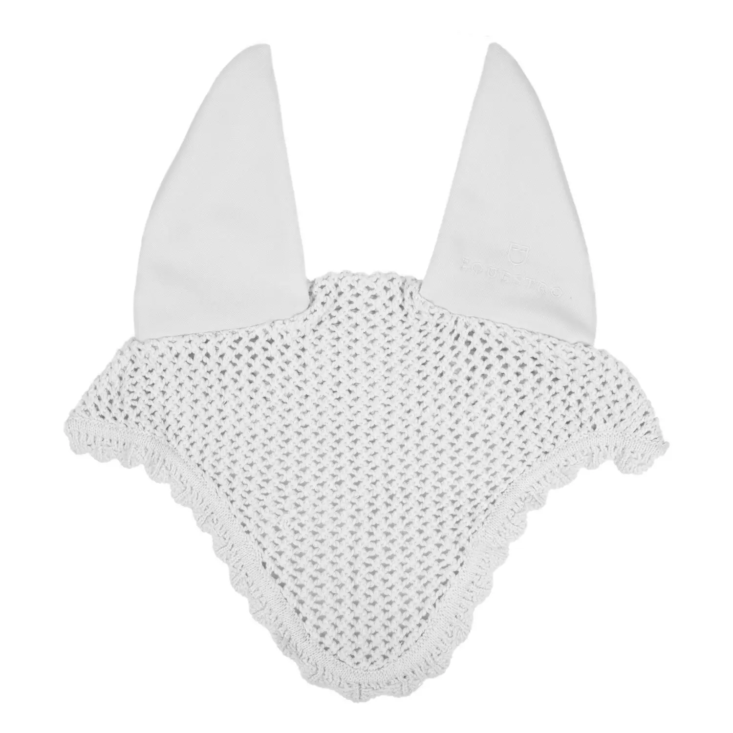 Equestro Blanc Cotton Fly Veil For Horse With Elastic Ears