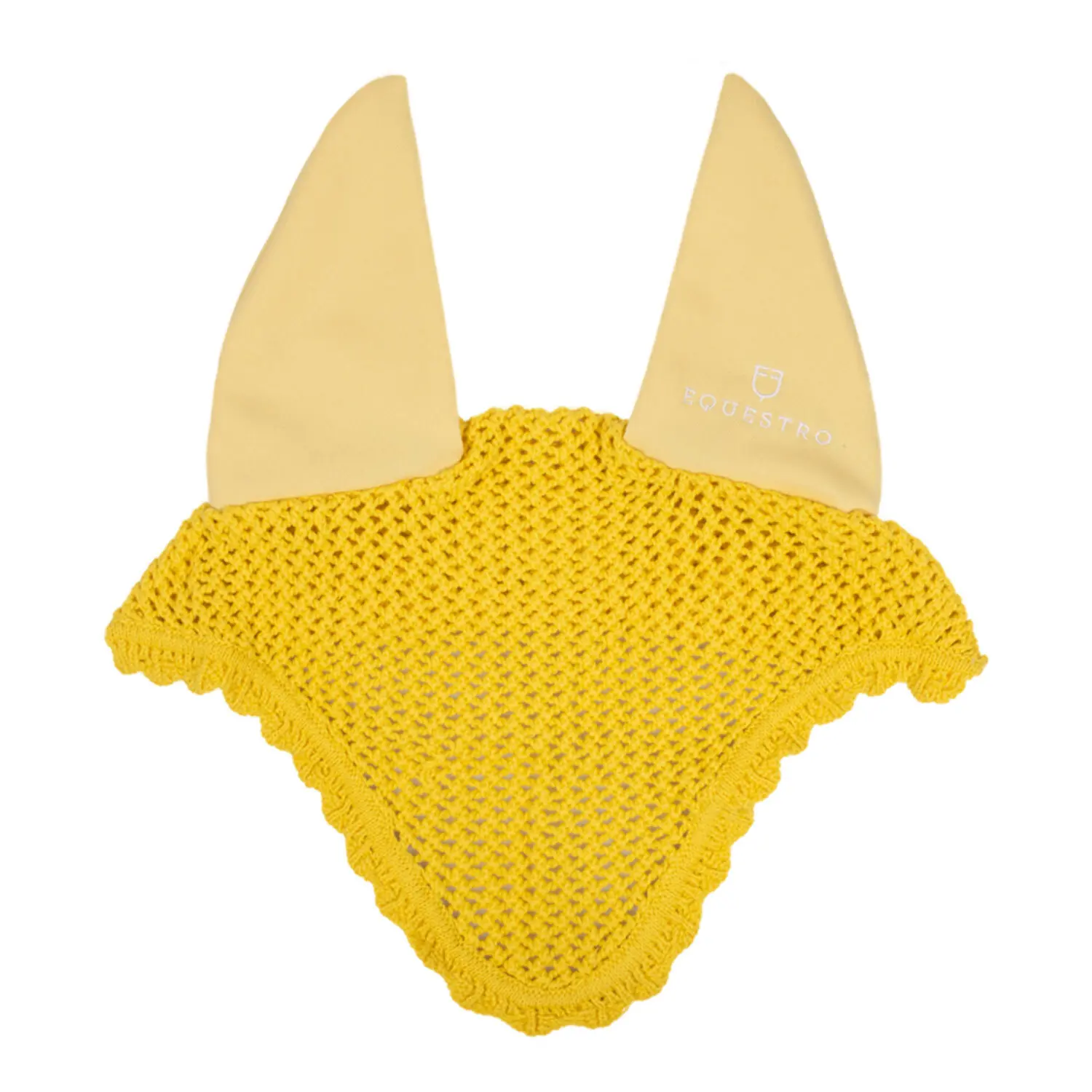 Equestro Jaune Cotton Fly Veil For Horse With Elastic Ears