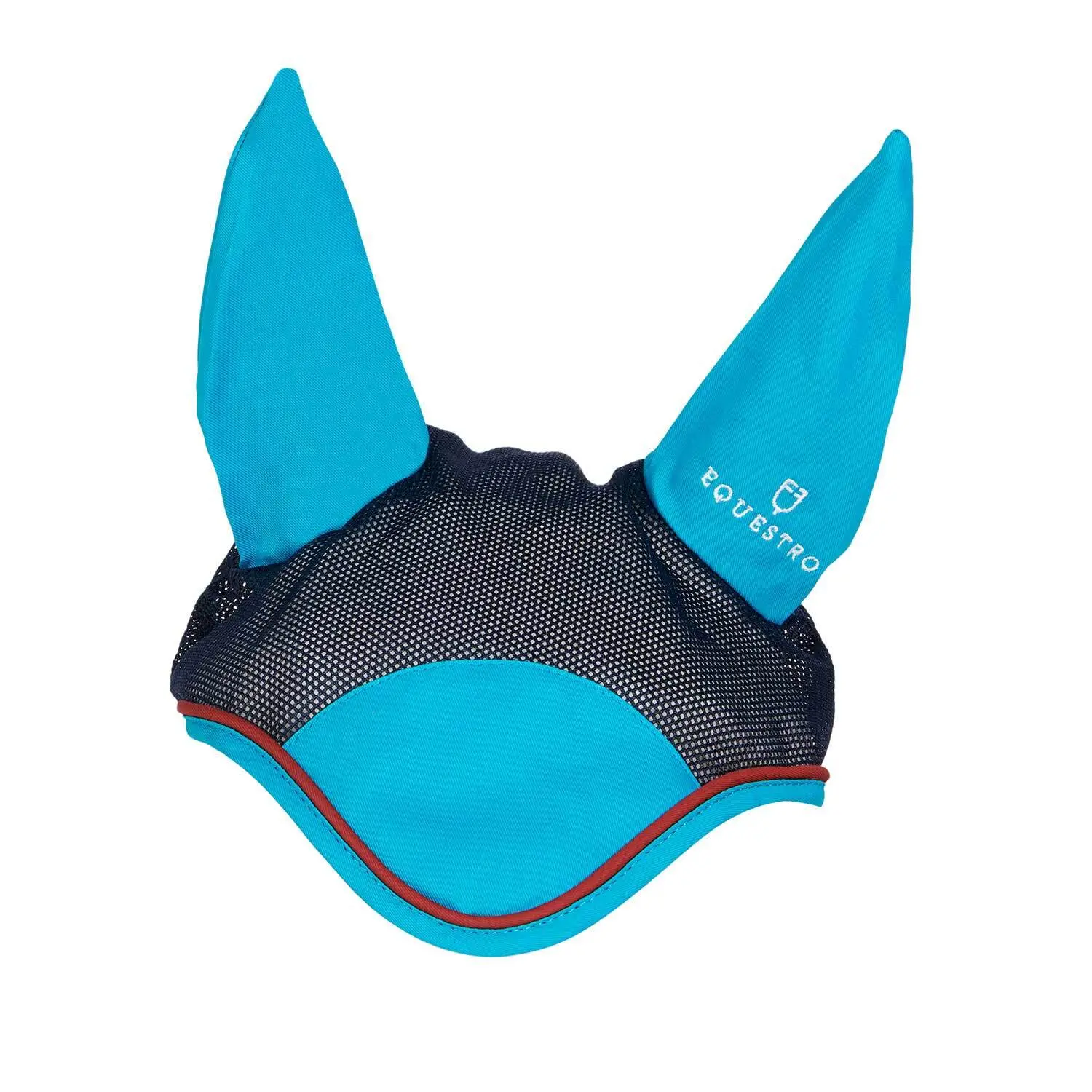 Meilleurs prix pour Bonnet anti-mouches pour cheval à garniture rouge Equestro