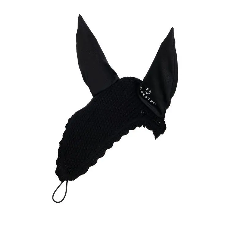 Equestro Noir Fly Mask For Horses With A Teether