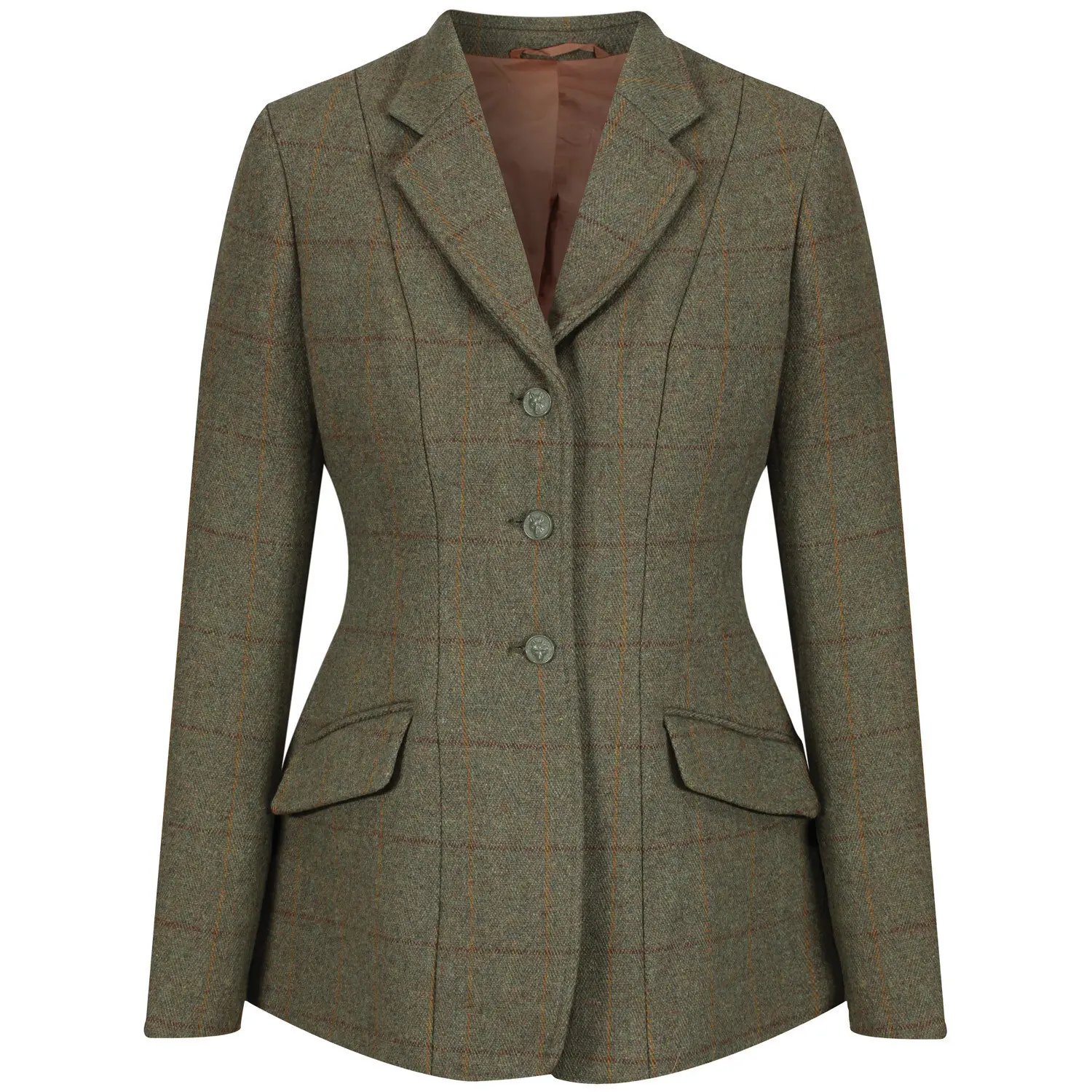Veste D'équitation Ratcatcher Tweed Femme - Taille 14 - Verte à Carreaux - Laine