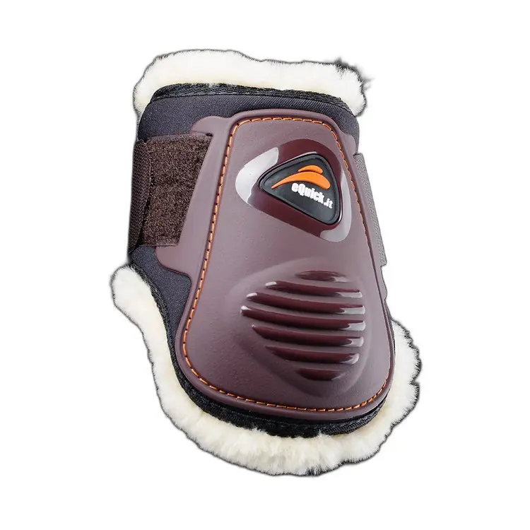 Equick Marron Tendon Protector For Hind Horses Elight Fluffy