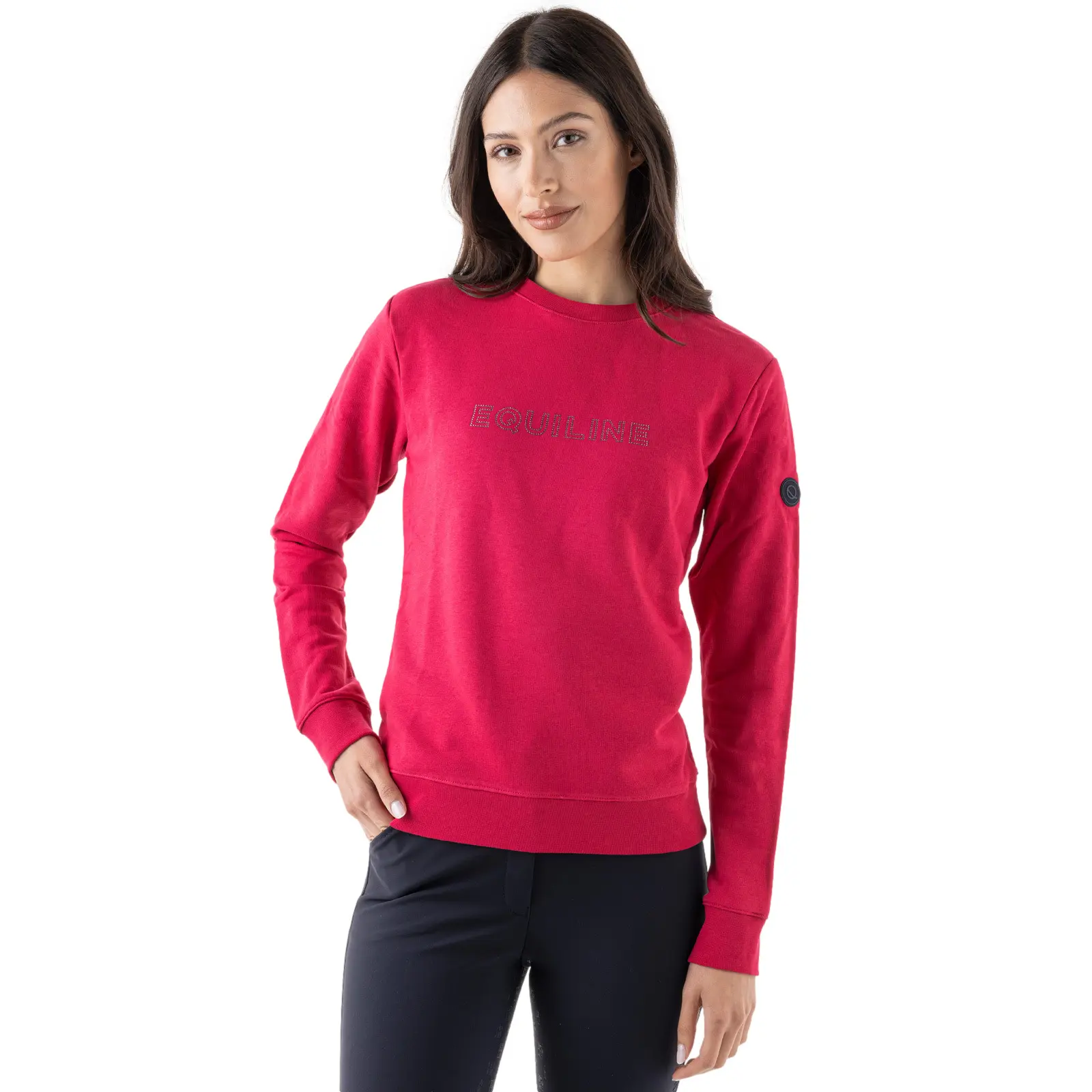 Sweatshirt équitation femme Equiline Dona Strass