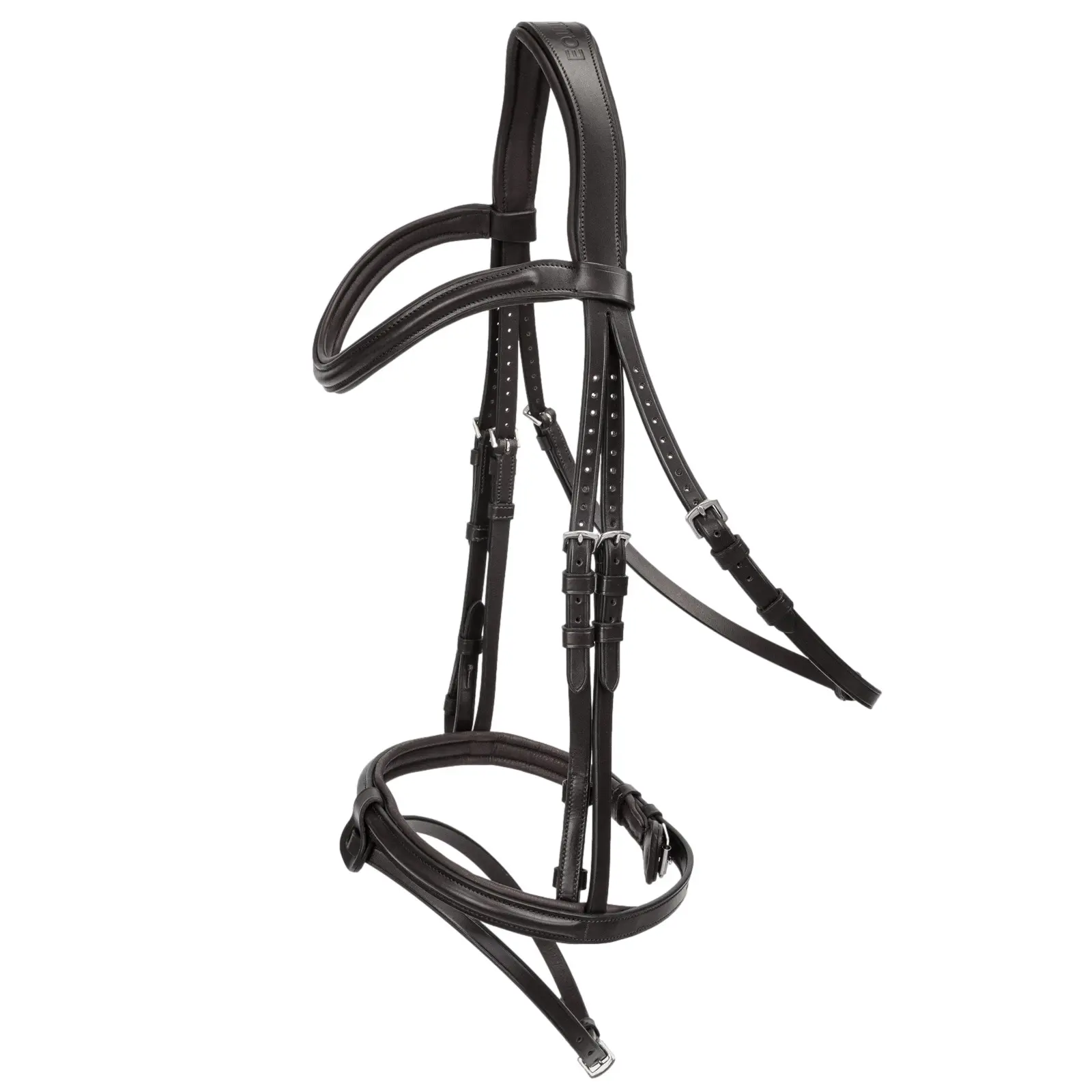Bridon équitation muserolle combinée avec sangle de filet Equiline