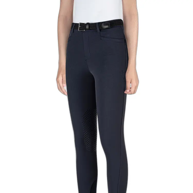 Pantalon équitation avec grip aux genoux fille Equiline