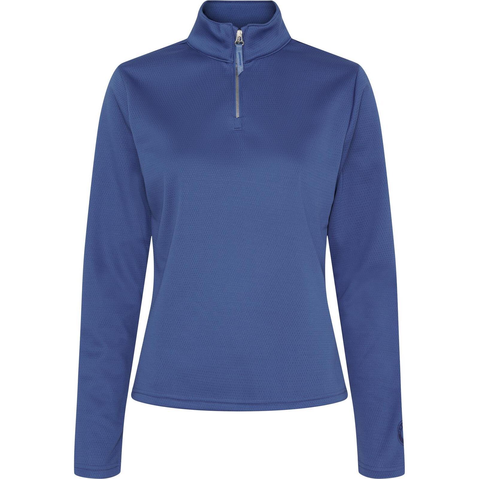 T-shirt equitazione con zip a metà da donna Equipage Scarlet