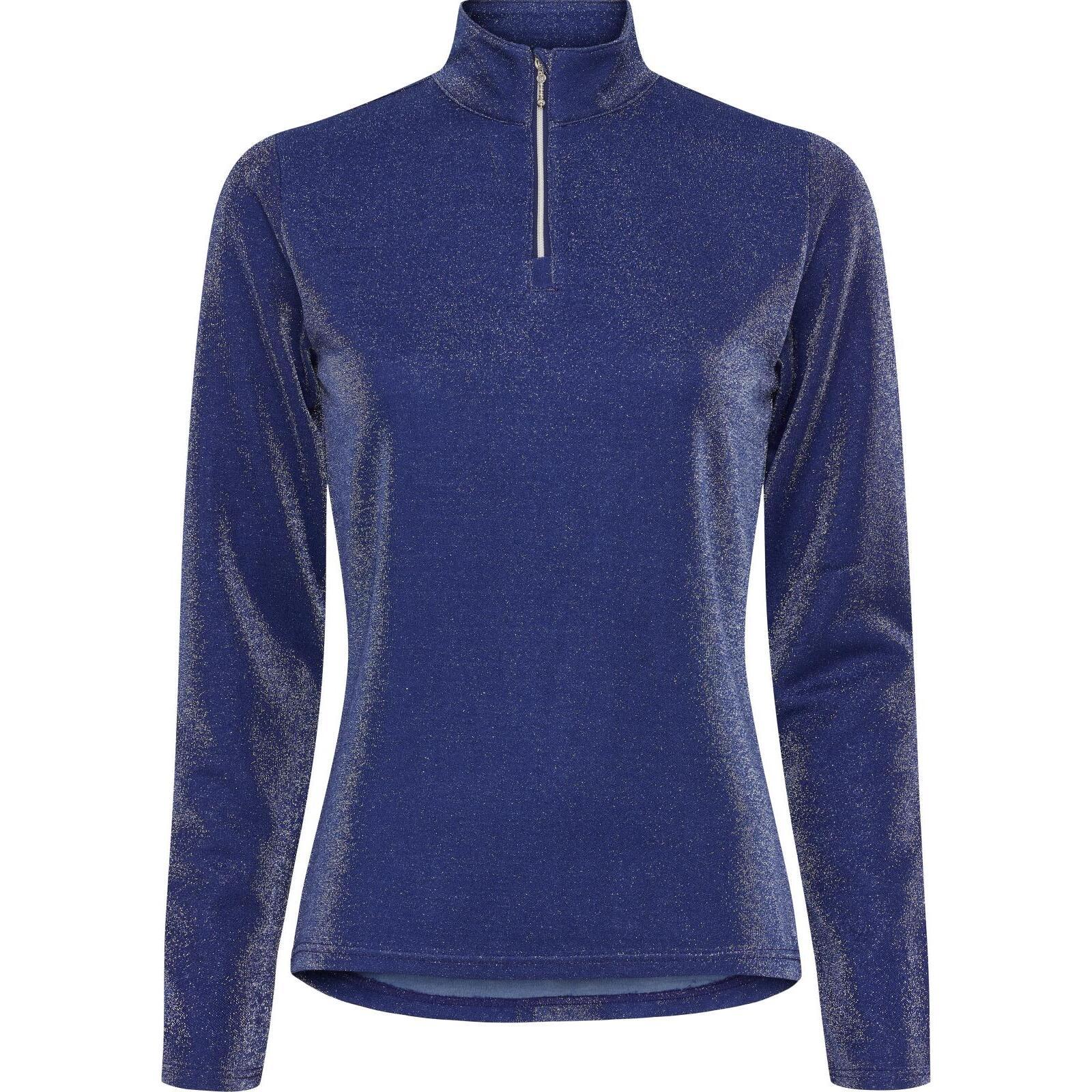 Maglia da equitazione 1/2 zip per bambini Equipage Shimmer