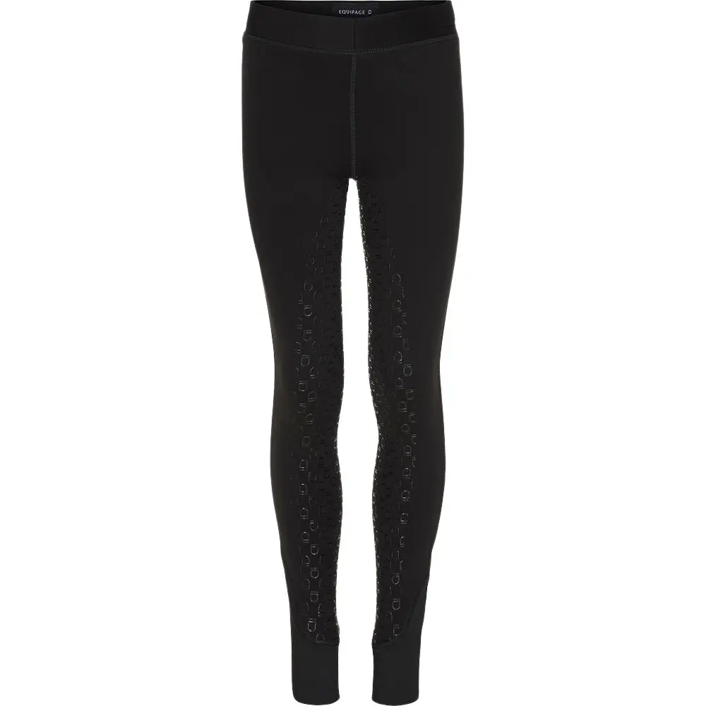 Meilleurs prix pour Legging équitation d'hiver full grip fille Equipage Java