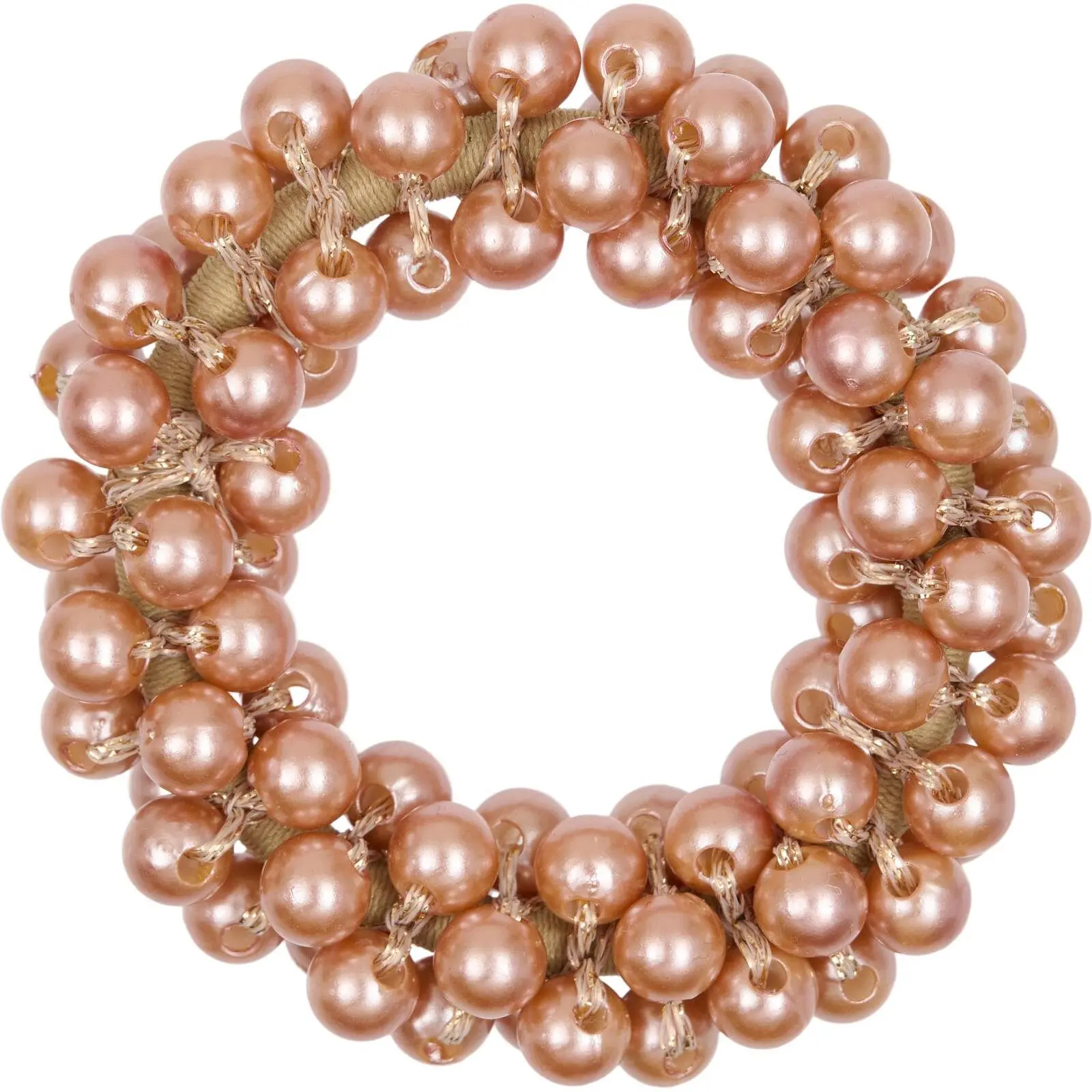 Equipage Women's Beige Pearl Hair Elastic For