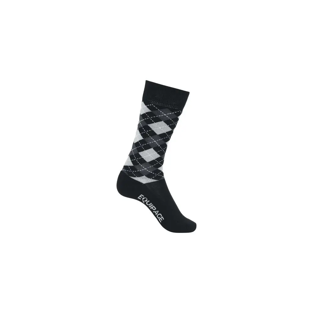 Equipage Girls Noir Riding Socks Lax Argyle