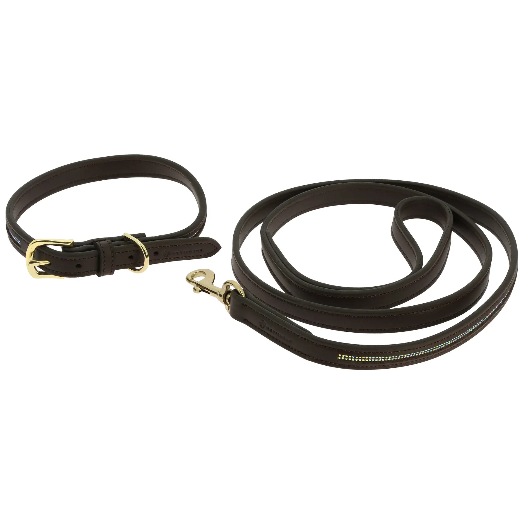 Equithème Marron Dog Collar And Leash Max