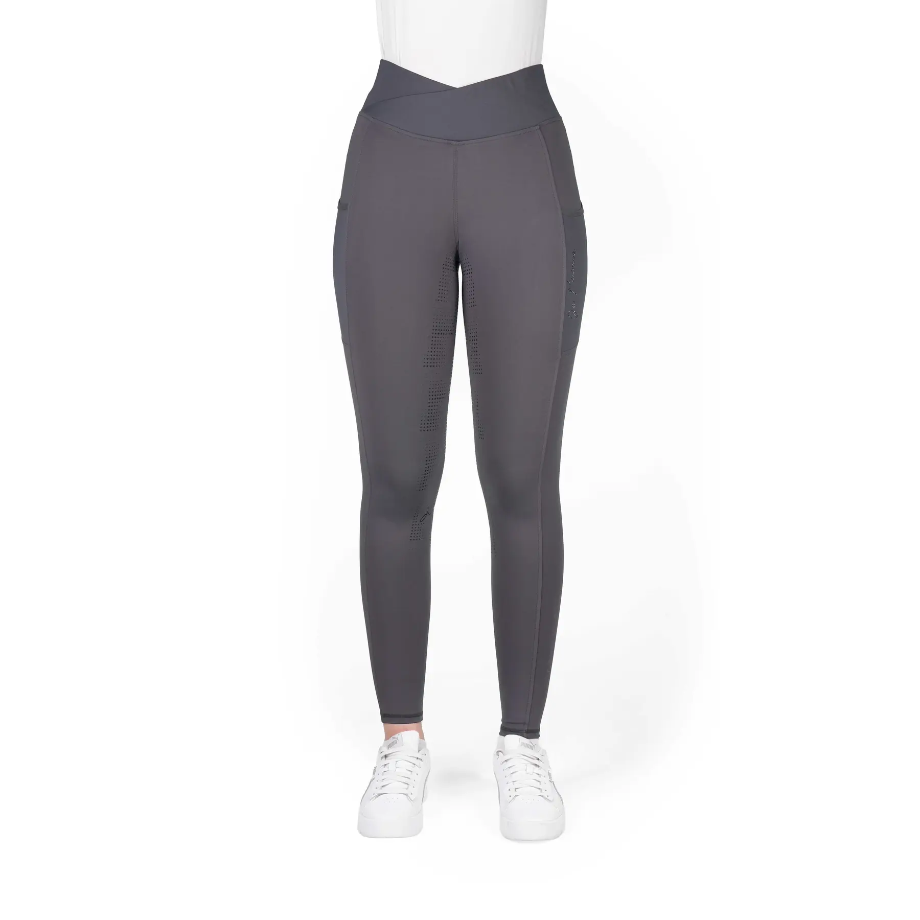 Comparer les prix de Legging équitation full grip femme Equithème JTM Flora