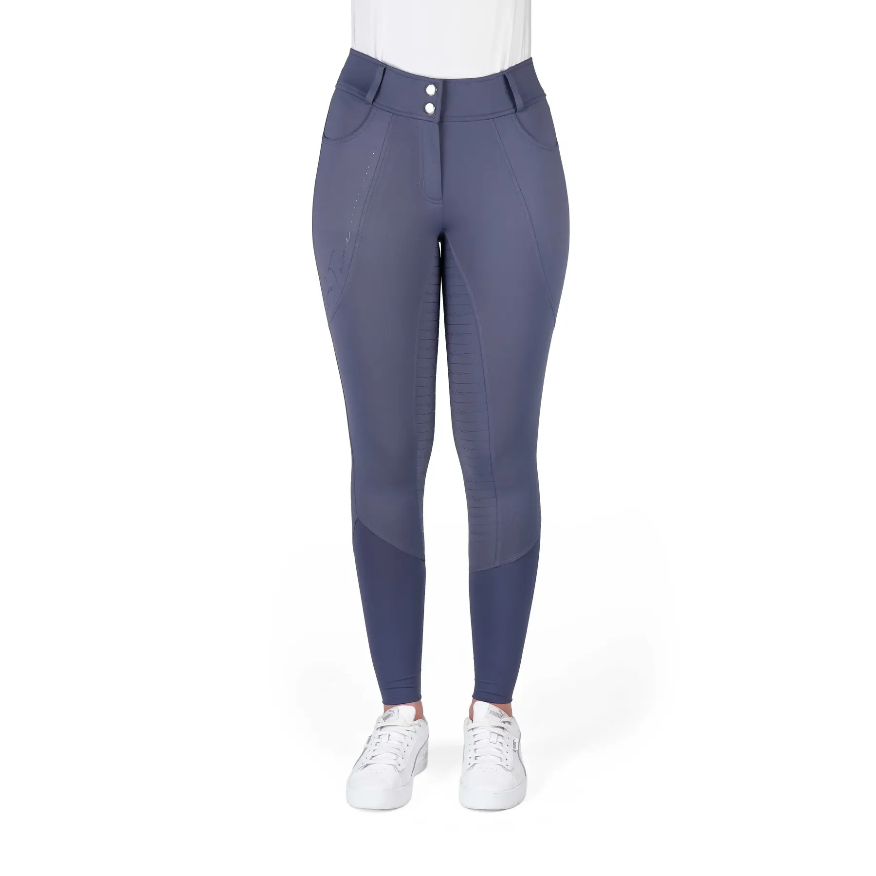 Comparer les prix de Pantalon équitation full grip fille Equithème Elsa JTM