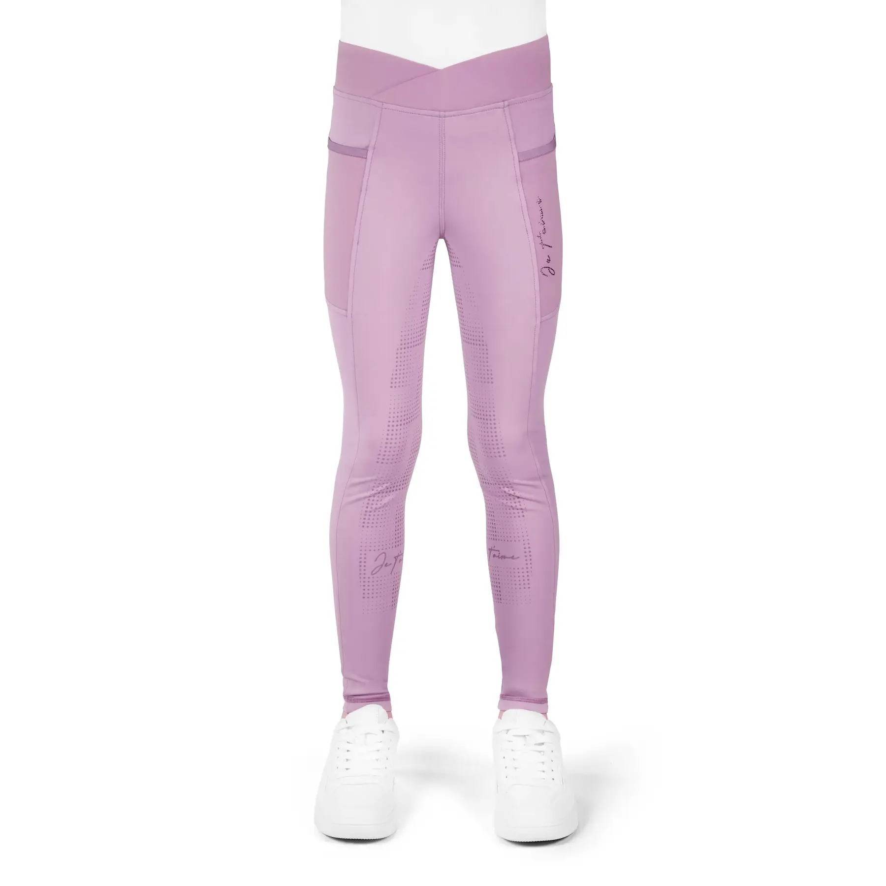 Meilleurs prix pour Legging équitation full grip fille Equithème Flora "Je T'aime"