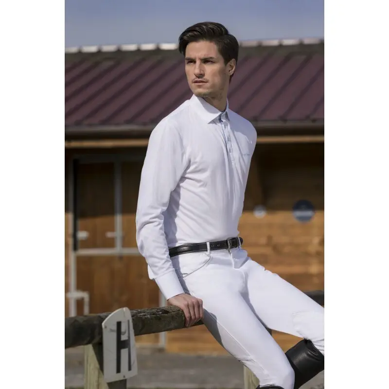 Comparer les prix de Polo équitation col chemise en maille à manches longues enfant Equithème